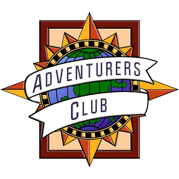 Logo for 'Adventurers Club' with colorful design elements on a white background