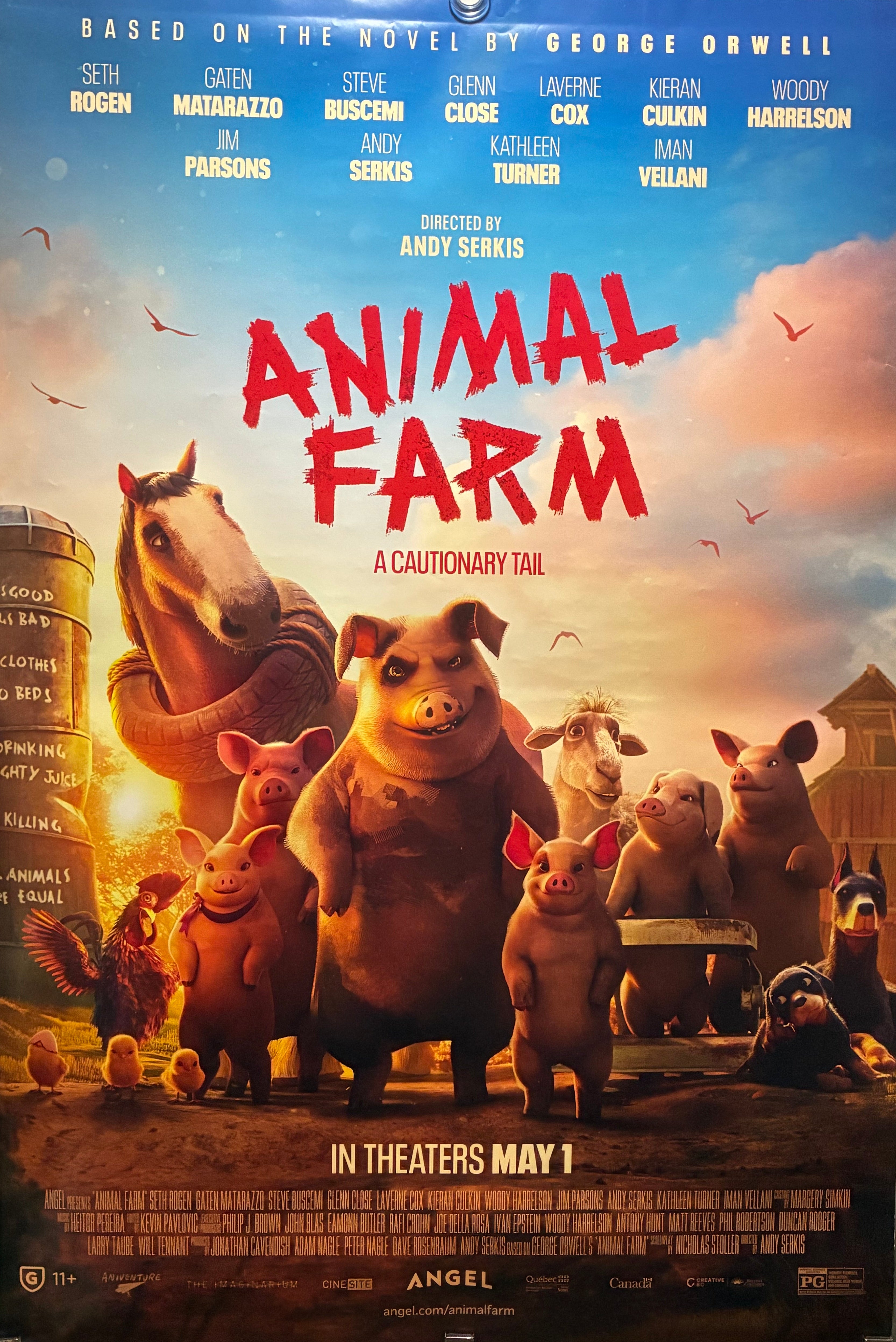 Animal Farm (2025) Glenn Close Seth Rogen Steve Buscemi 27"x40" Unfolded 