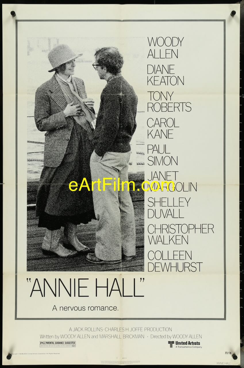 Annie Hall 1977 Woody Allen y Diane Keaton en un romance nervioso 27x41