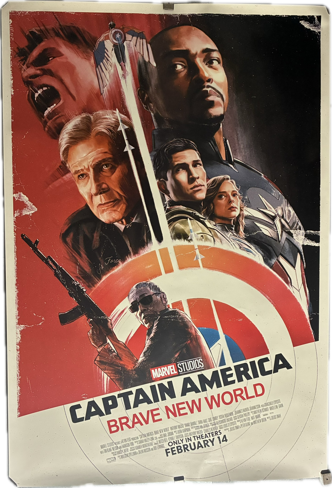 Captain America Brave New World (2025) Anthony Mackie Harrison Ford cast advance 27x40 Unfolded 