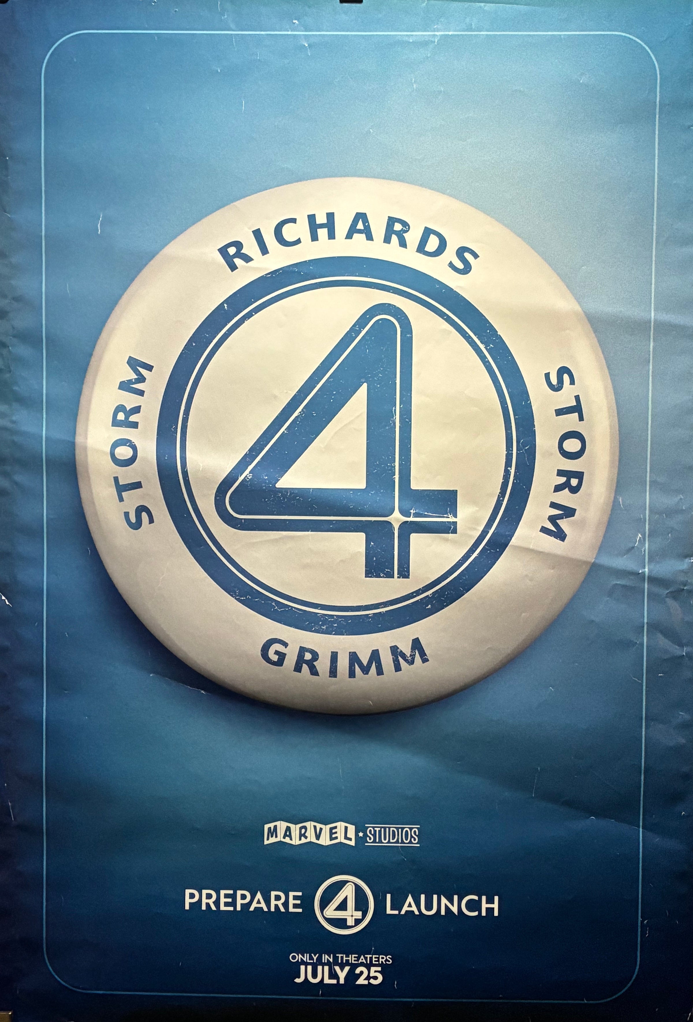 Fantastic 4 (2025) Vanessa Kirby Pedro Pascal Julia Garner Advance 27x40 unfolded eArtFilm