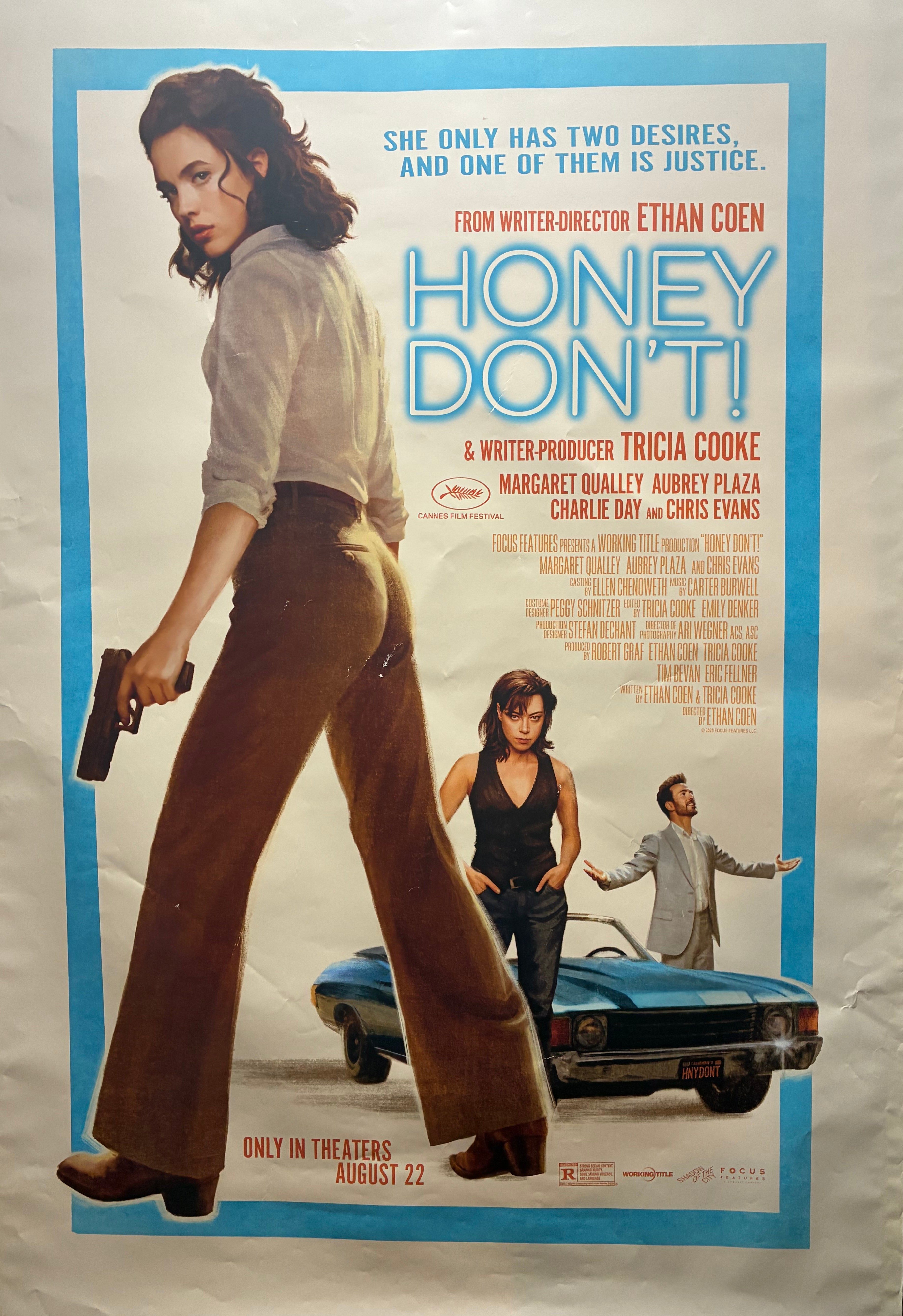 Honey Don't!  (2025) Margaret Qualley Chris Evans Ethan Cohen 27"x40" Unfolded