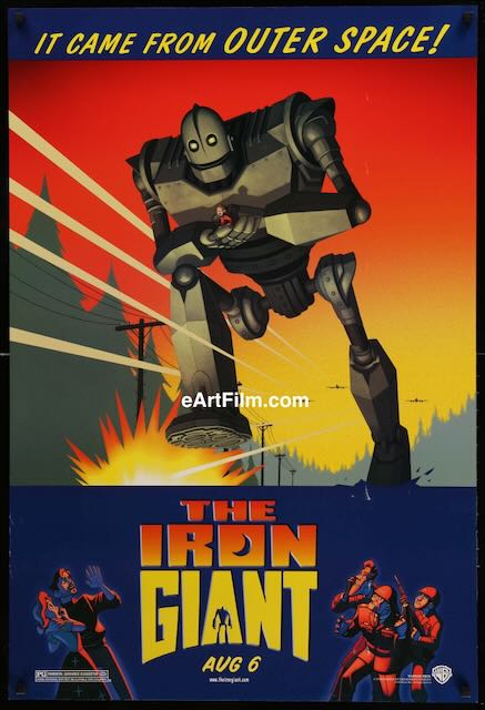 Iron Giant 1999 Action-aventure de science-fiction animée Vin Diesel Jennifer Aniston 27"x40" DS