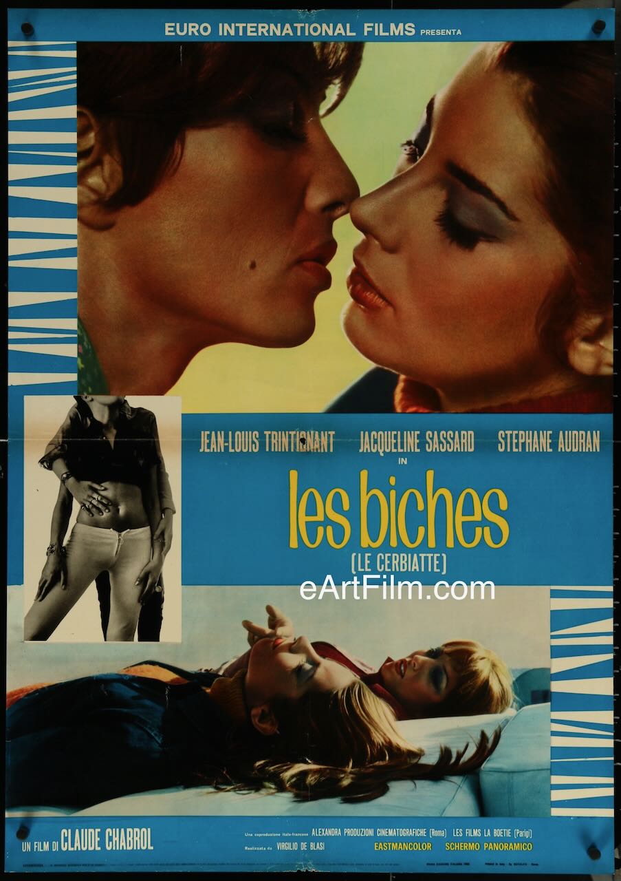Les Biches France 1968/R79 Jean-Louis Trintignant Claude Chabrol's chilling Menage a Trois 27x38