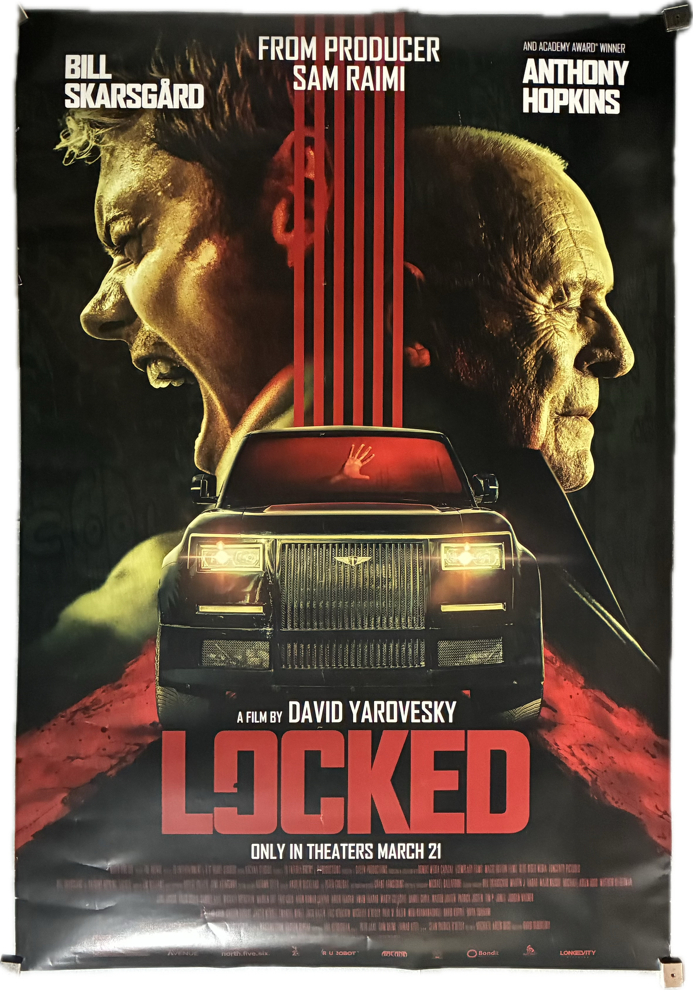 Locked  (2025) 27x41 Bill Skarsgard Anthony Hopkins Ashley Cartwright Sam Raimi Horror