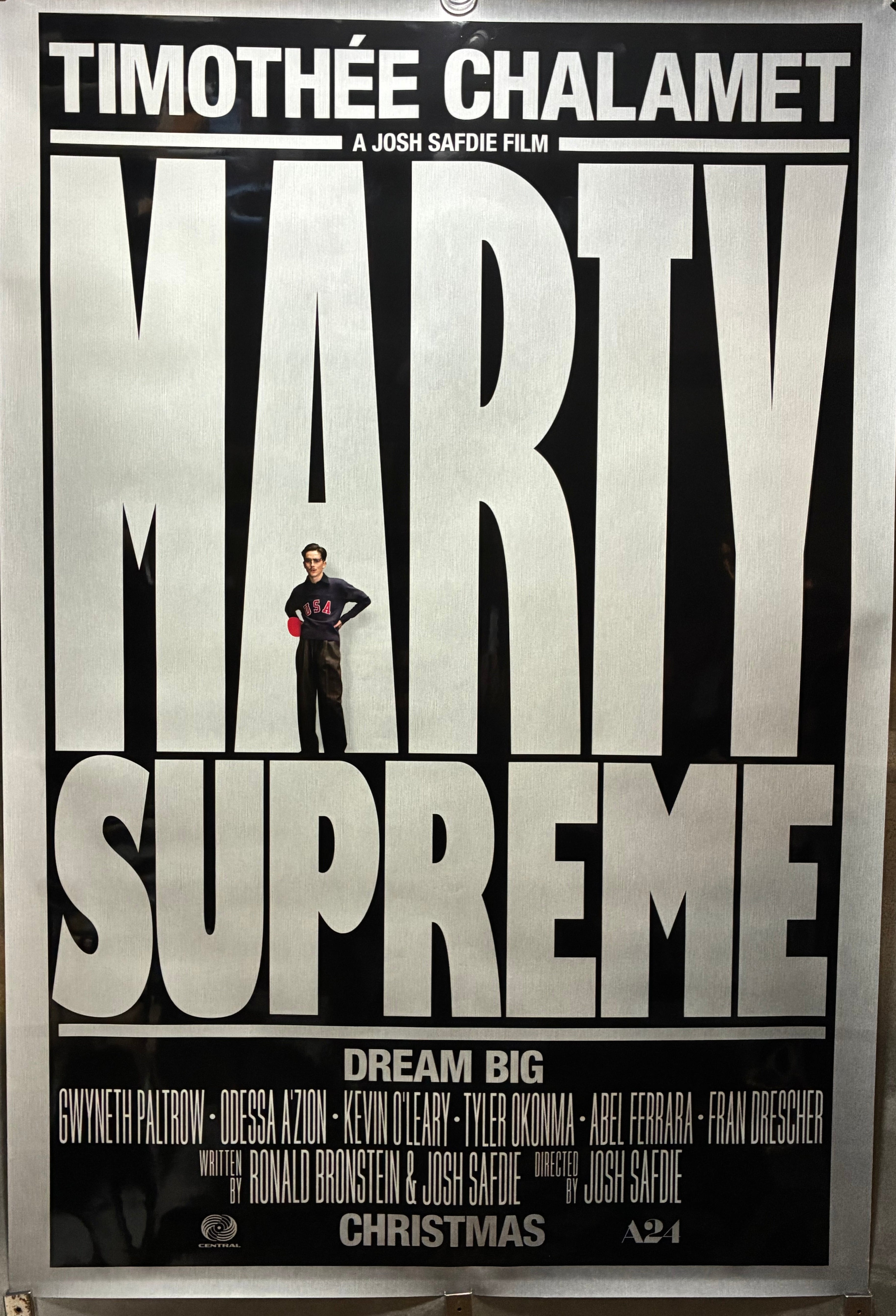 Marty Supreme (2025) Timothee Chalamet Gwyneth Paltrow Fran Drescher 27"x40" Unfolded Style B
