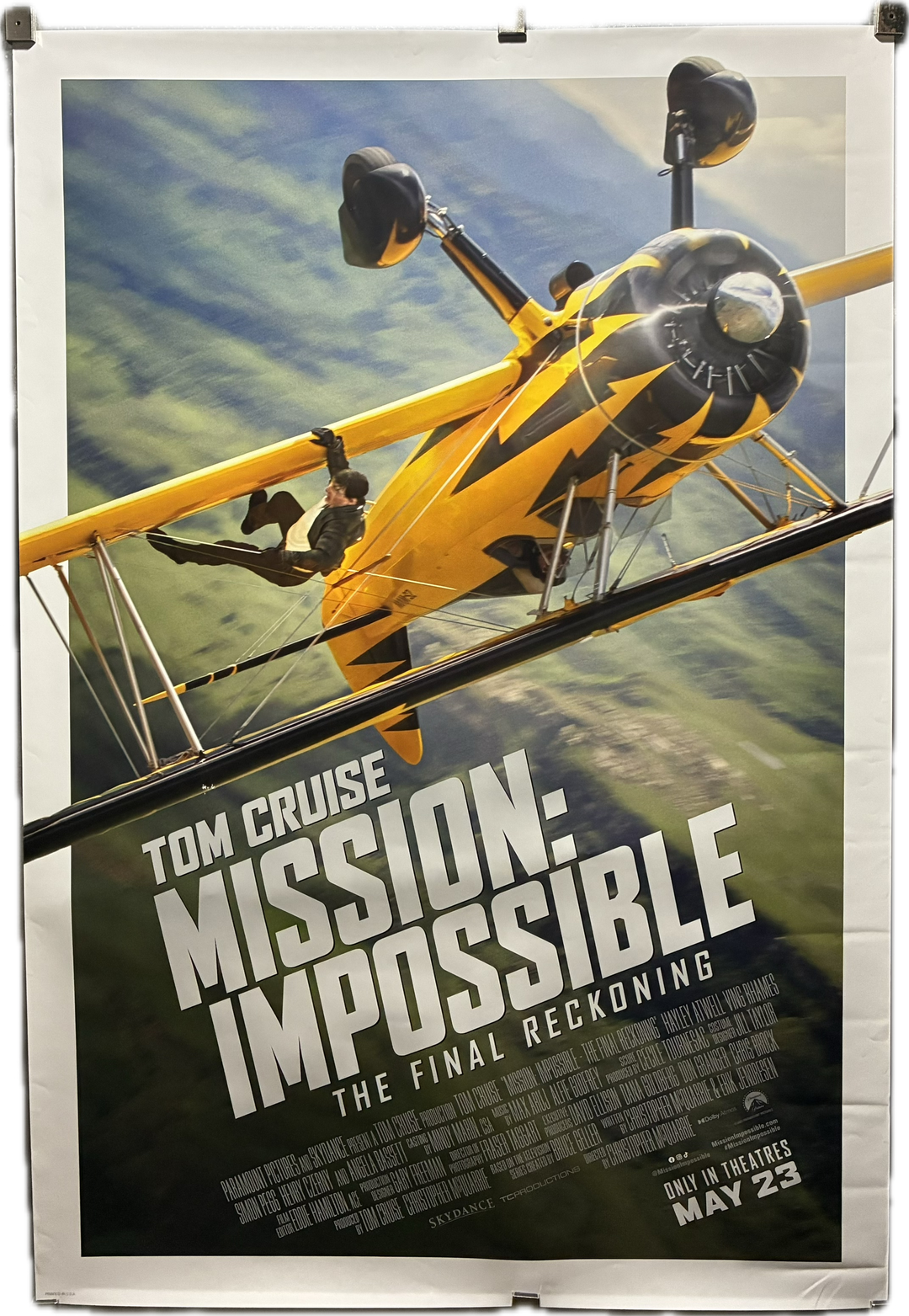 Mission Impossible  (2025) Tom Cruise Hayley Atwell VIng Rhames 27x40 plane advance unfolded