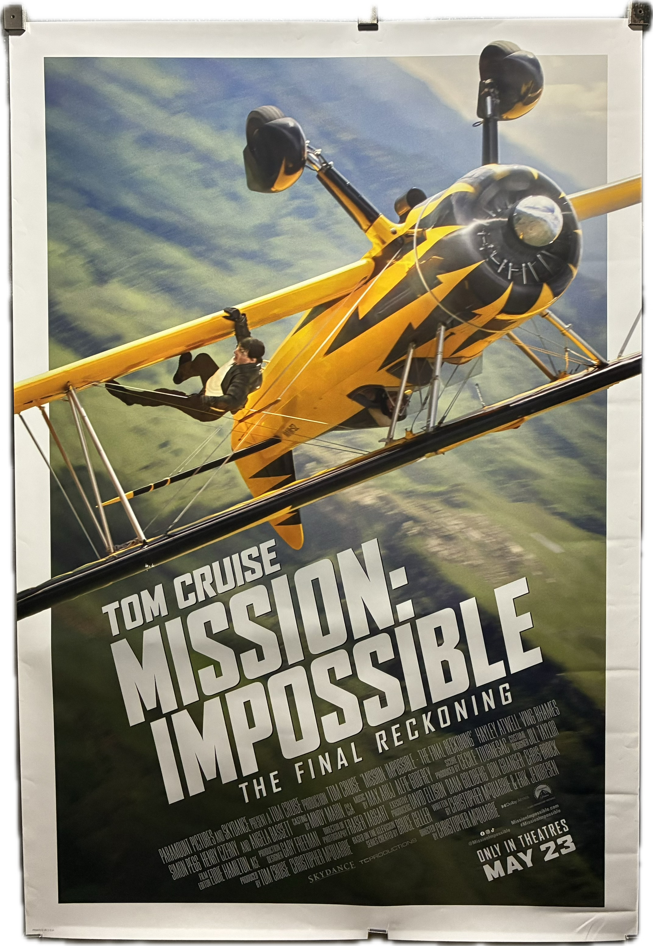 Mission Impossible  (2025) Tom Cruise Hayley Atwell VIng Rhames 27x40 plane advance unfolded