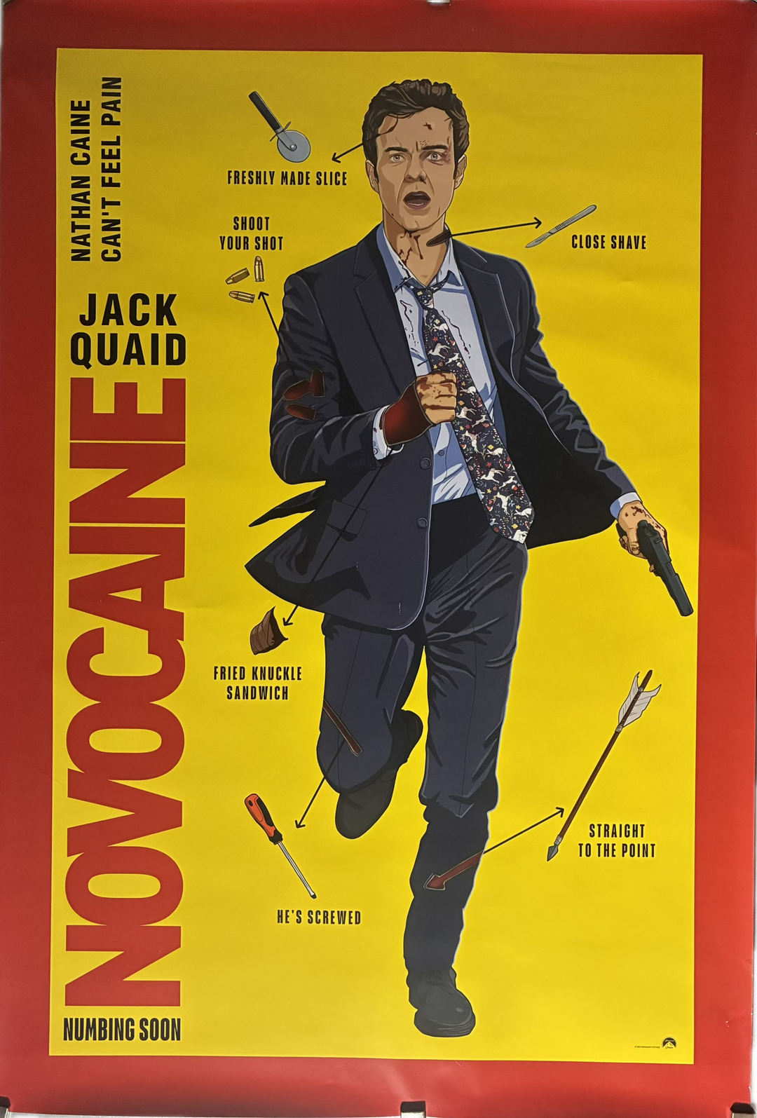Novocaine (2025) Jack Quaid Amber Midthunder Ray Nicholson 27x40 advance DS