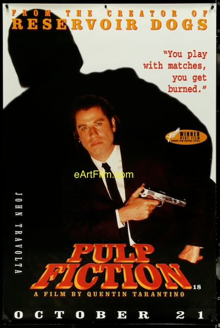 Pulp Fiction Quentin Tarantino Uma Thurman John Travolta avance anglais 40x60 1994
