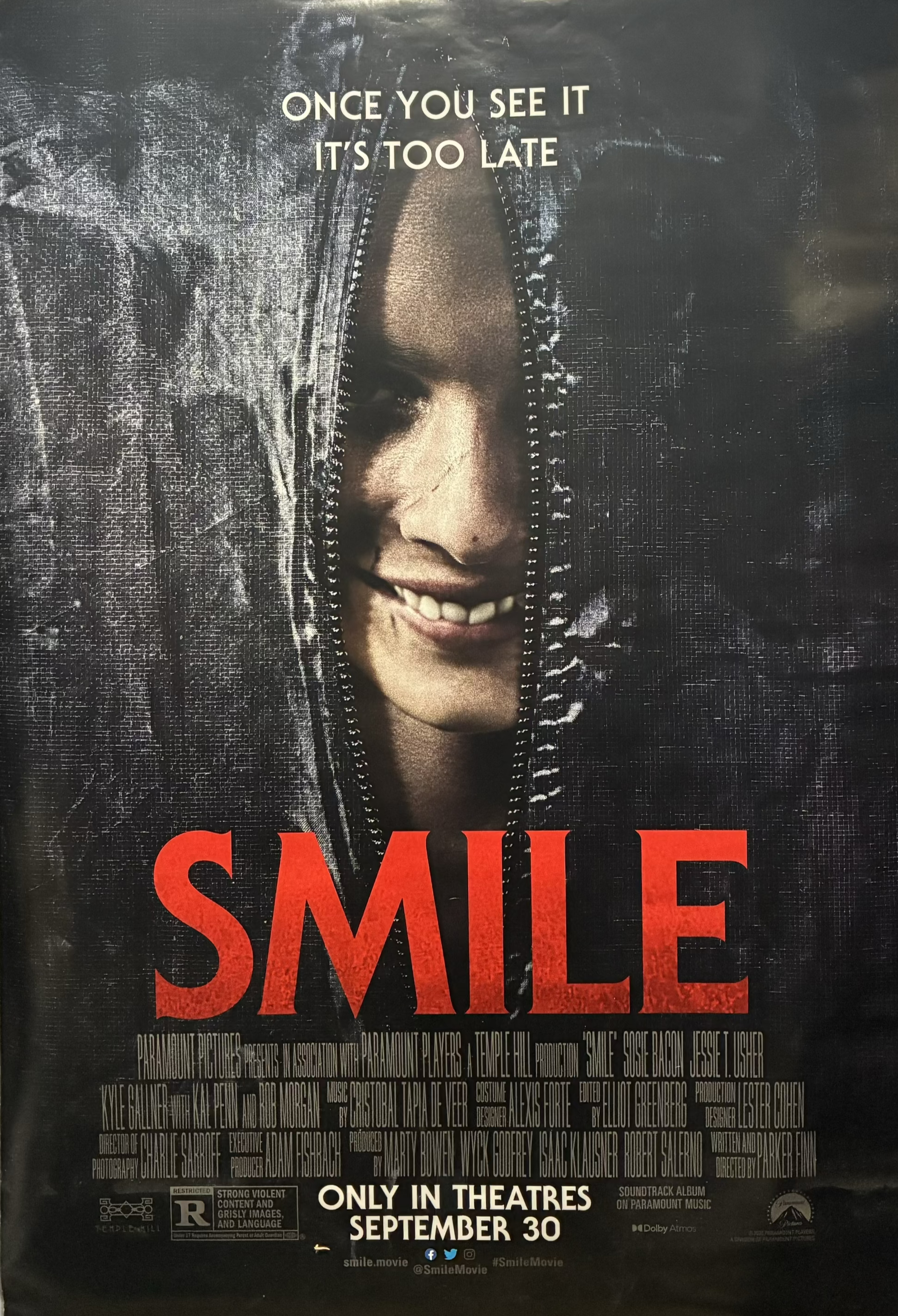 mile (2022) Sosie Bacon, Kule Gallner, Jessie T. Usher 27x30 Unfolded DS
