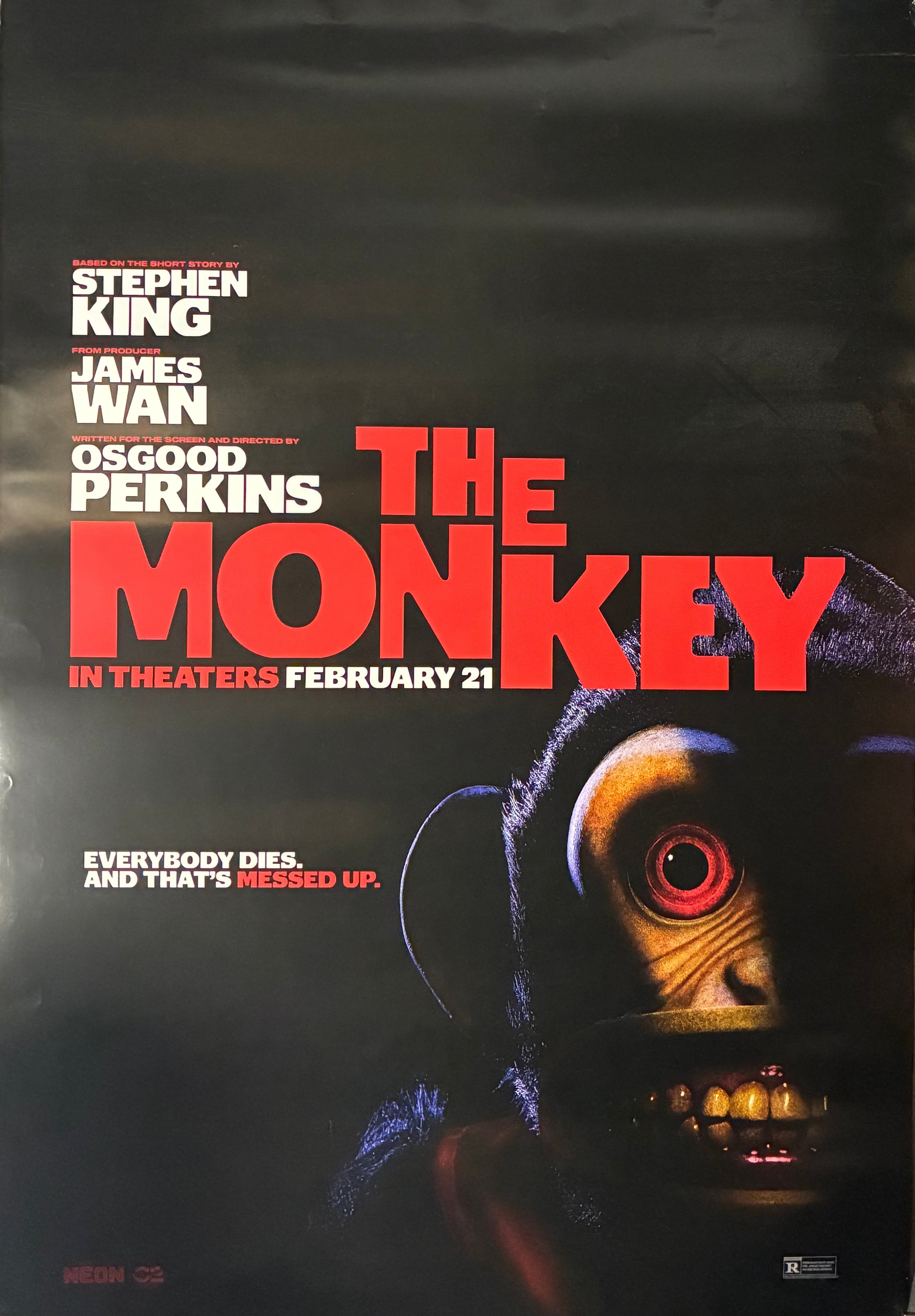 The Monkey (2025) Osgood Perkins Rohan Campbell Theo James Steven King horror 27x40 DS