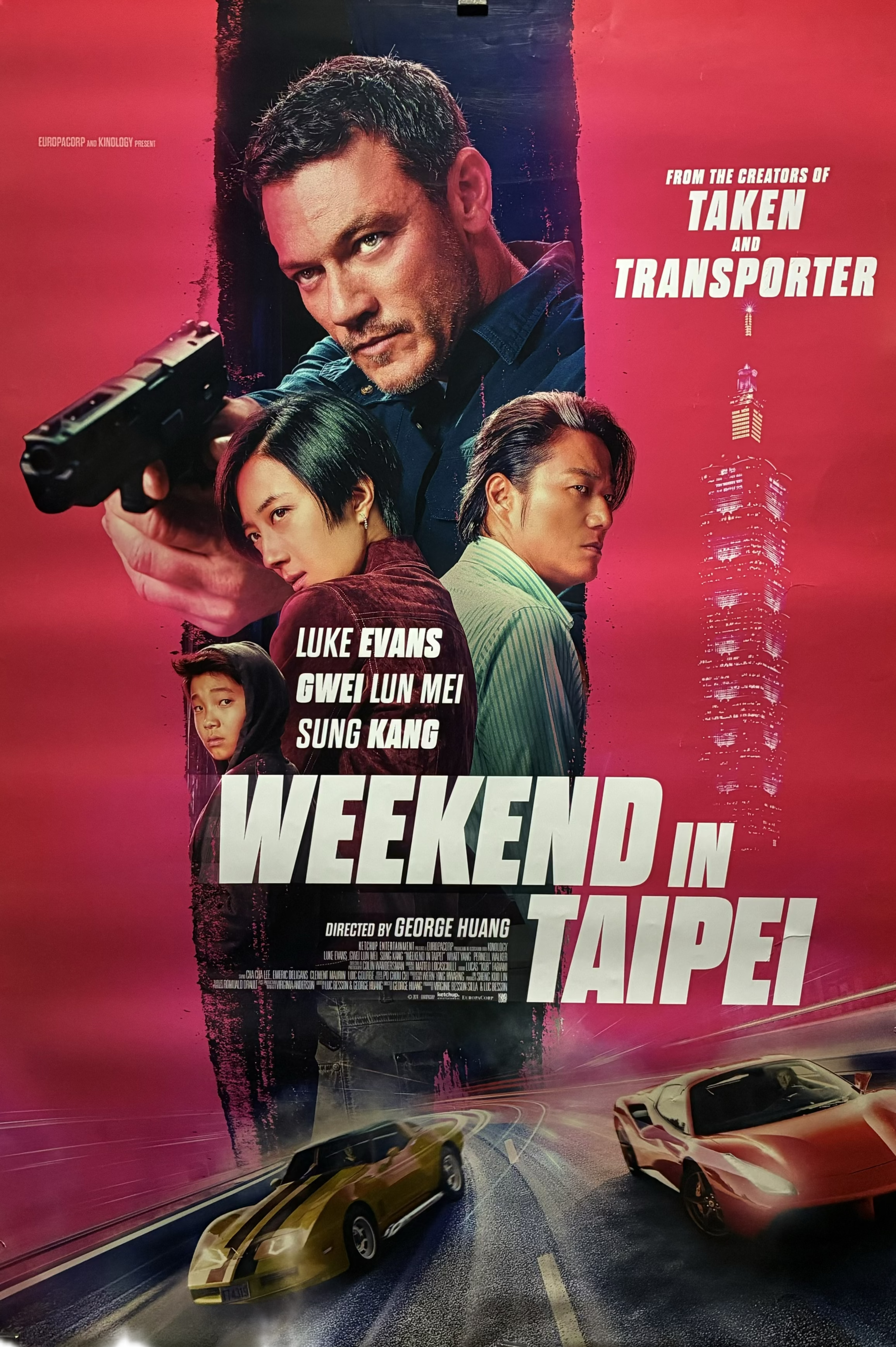 Weekend In Taipei (2024) Luke Evans Lun-Mei Gwei Sung Kang Martial Arts Action 27x40 unfolded double sided