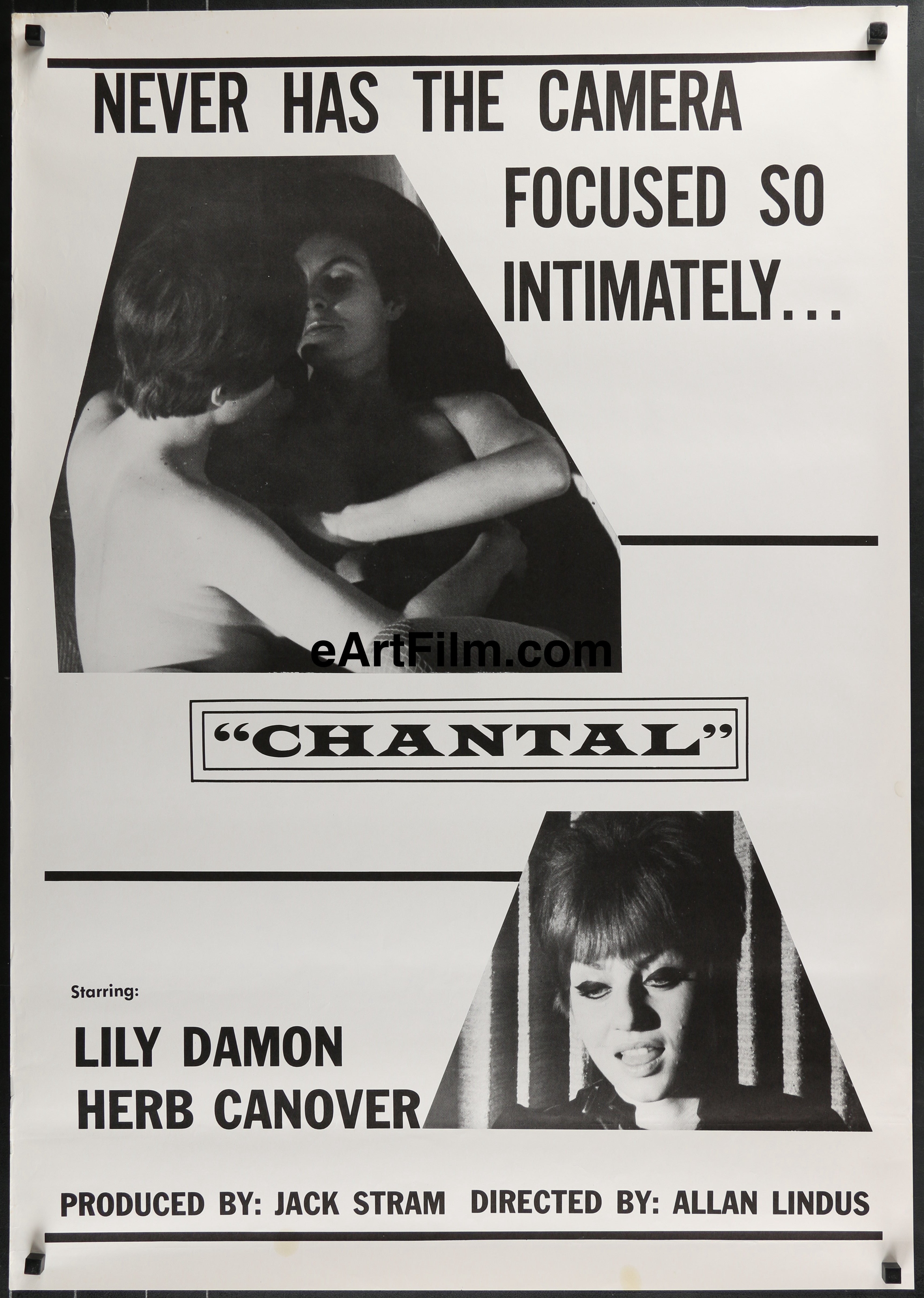 Chantal 1968 Nick Millard aka Alan Lindus Lily Damon sexploitation 28"x40" Unfolded