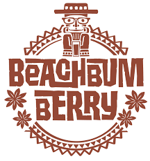 Beachbum Berry logo with decorative elements in brown.