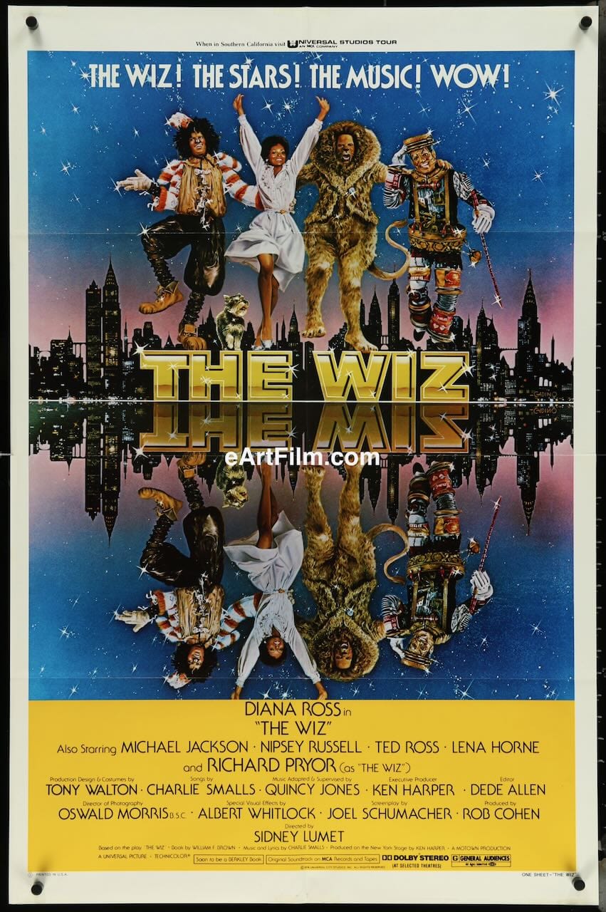 eArtFilm.com One Sheet 27"x41" Wiz, The Diana Ross, Michael Jackson, Richard Pryor Wizard Of Oz story 27"x41" 1978 SS