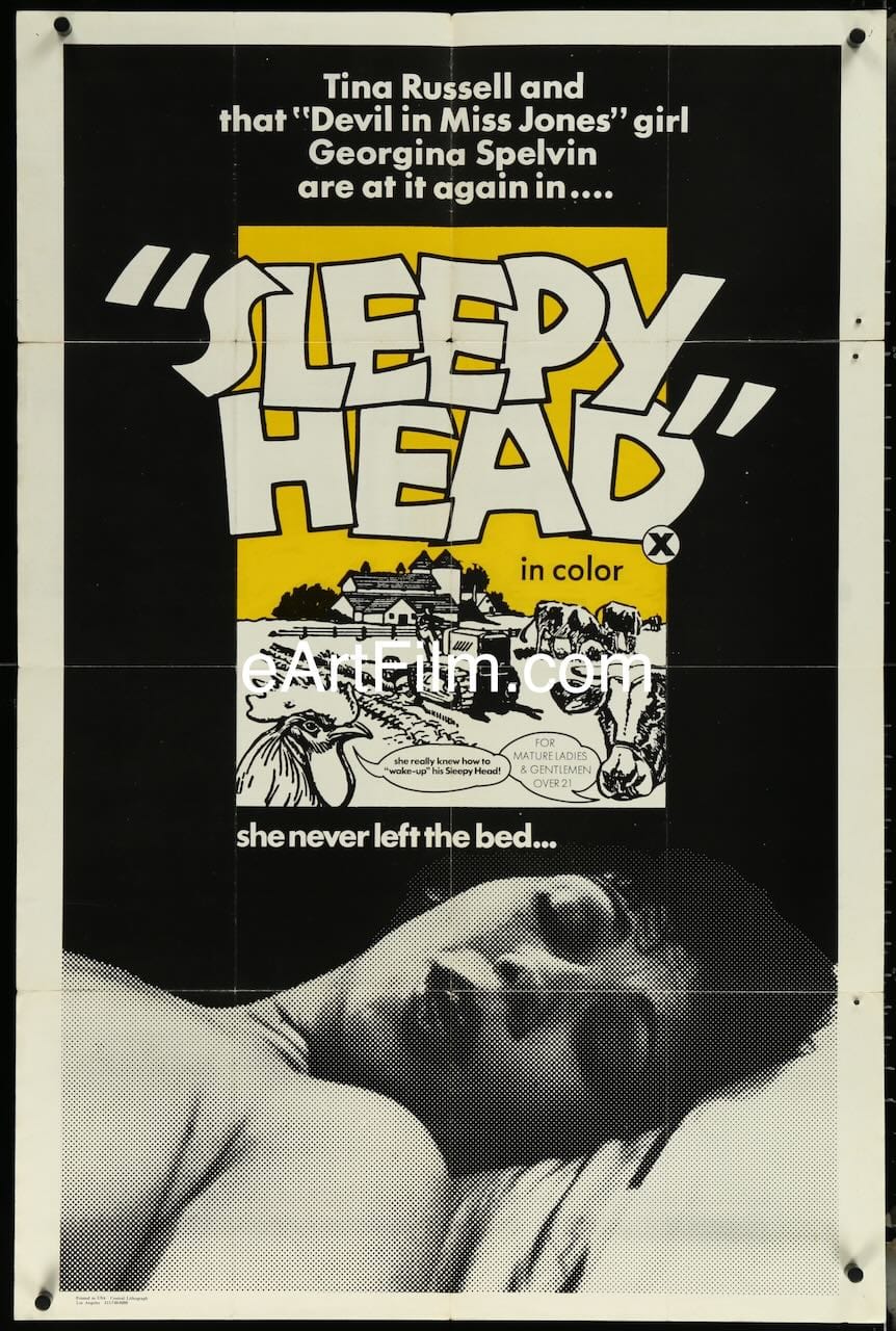 eArtFilm.com One Sheet (various sizes) Sleepy_Head 28x42 1973 Tina Russell Georgina Spelvin Joseph Sarno Jamie Gillis