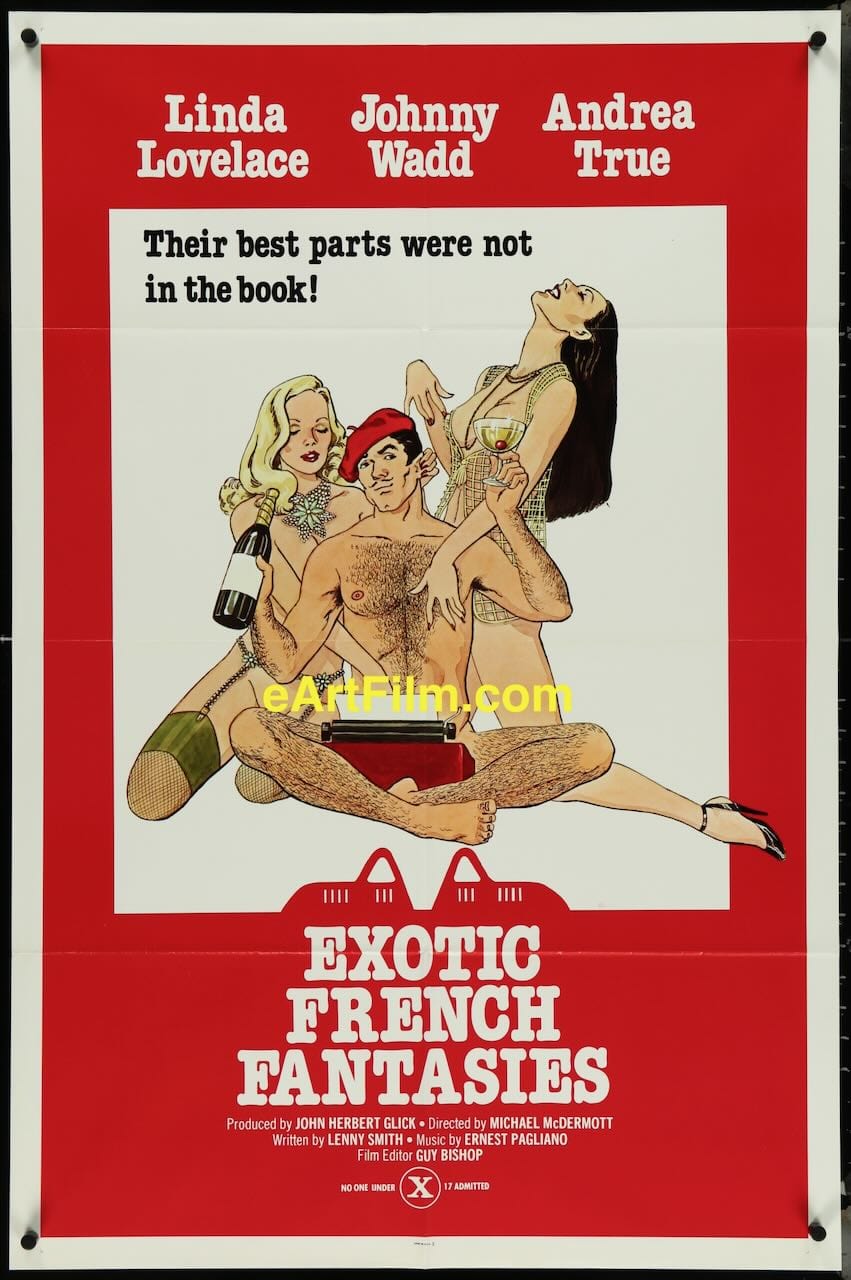 eArtFilm.com Original Movie Poster Exotic French Fantasies 1974 Linda Lovelace Johnny Wadd aka John Holmes 27x41