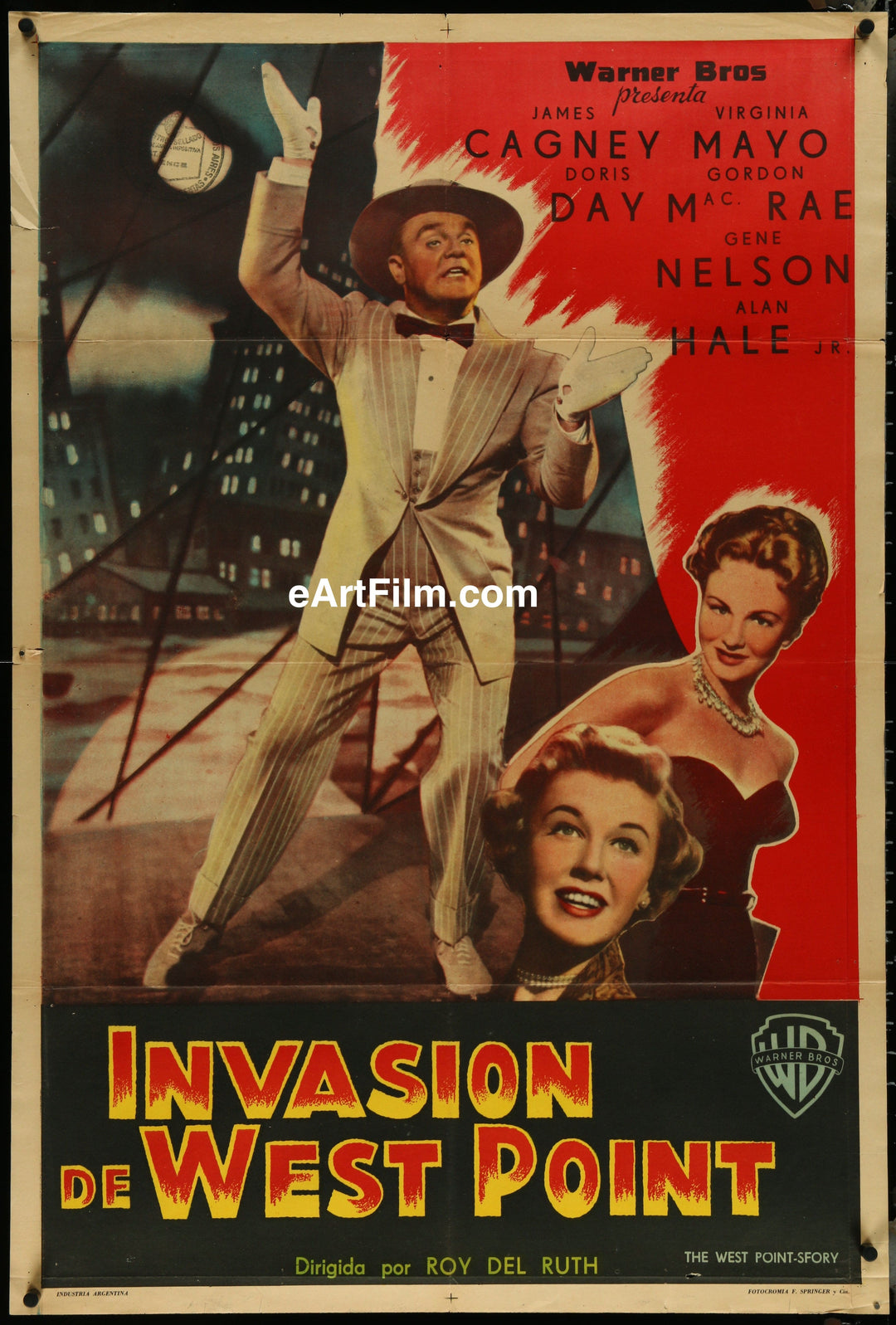 eArtFilm.com Original Movie Poster West Point Story 1952 James Cagney Virginia Mayo Doris Day 29X43 Argentinean