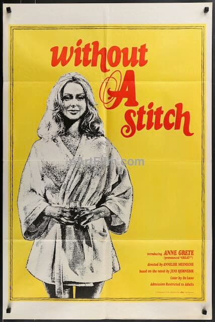eArtFilm.com Without A Stitch Annelise Meineche Danish sexploitation comedy 1968 27"x41" Folded