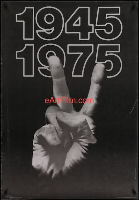 1945-1975 Polish 27x39 '75 great fingers forming peace symbol artwork eArtFilm movie posters