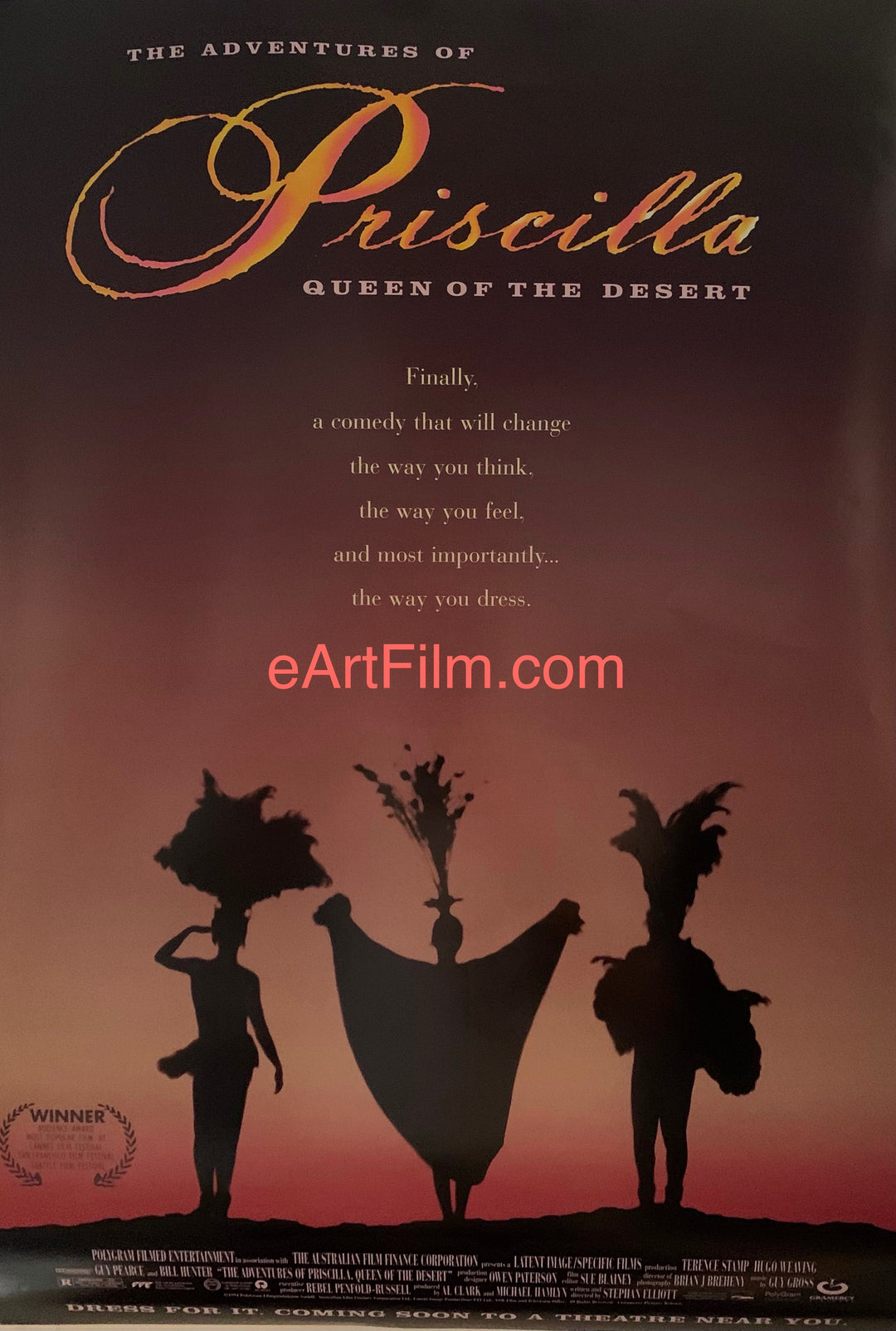 eArtFilm.com Australian special 2 sided poster 17"x25" Adventures of Priscilla Queen of the Desert Stephan Elliot's Australian transvestite musical comedy