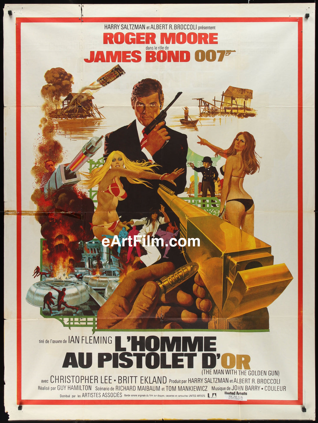 Man With The Golden Gun French 1Panel 47x63 1985 Roger Moore James Bond 007 eArtFilm movie posters