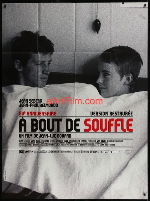 Breathless-A Bout De Souffle French 46x62 R10 Godard Jean Seberg Belmondo eArtFilm movie posters