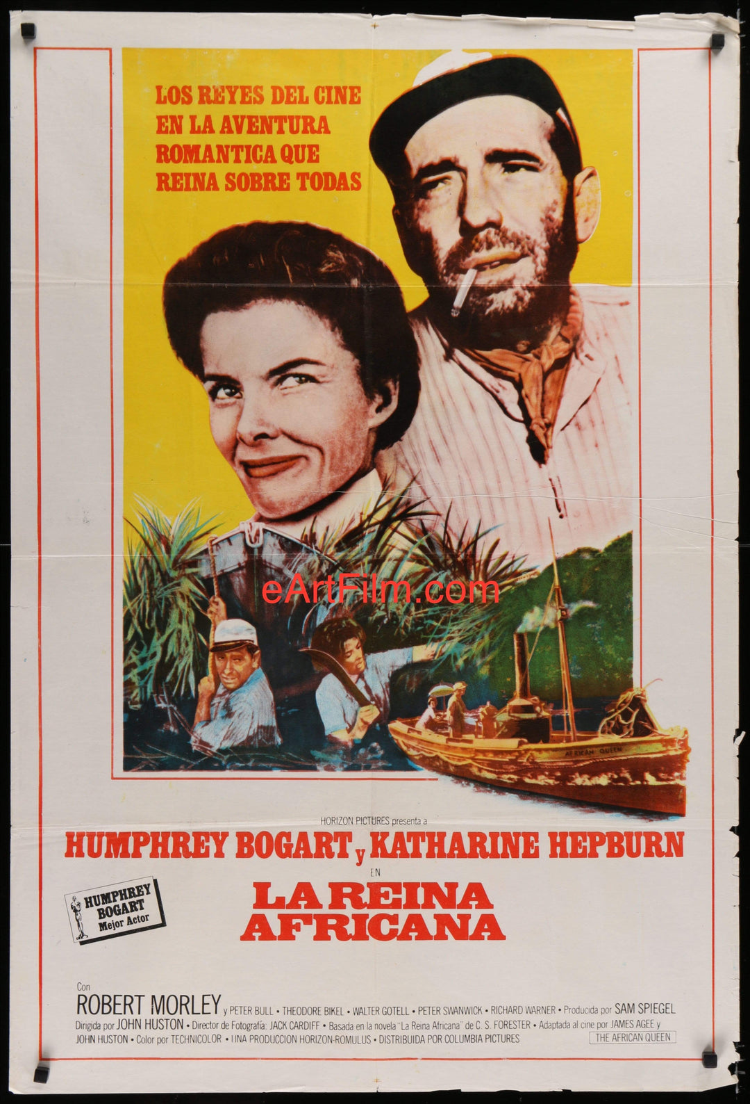 eArtFilm.com Argentina (29.25"x43.25") African Queen Argentinean 29x43 R70s Bogart Hepburn classic!