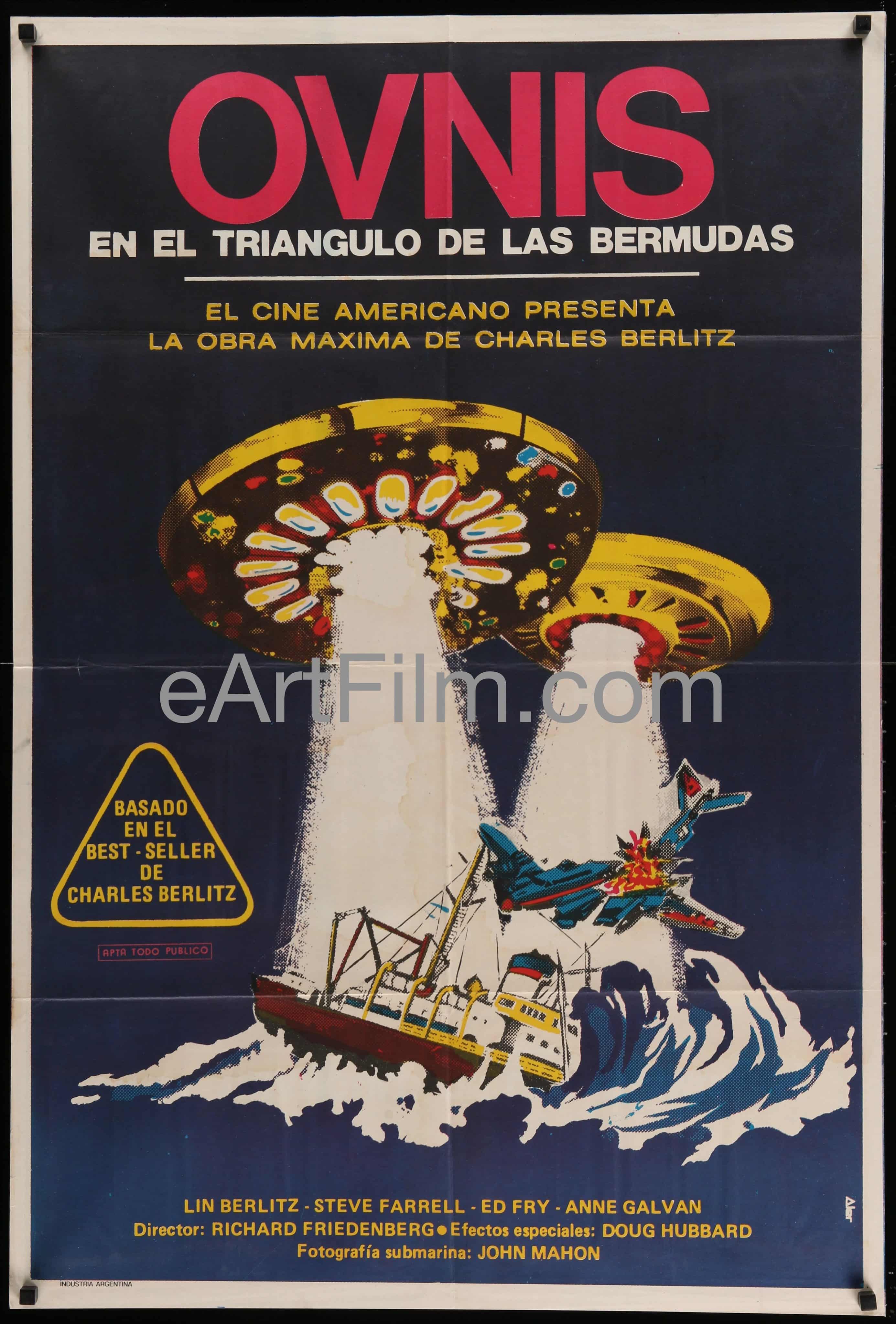 eArtFilm.com Argentina release (29"x43") Charles Berlitz Bermuda Triangle-Richard Friedenberg's sci-fi drama-Argentina-29x43