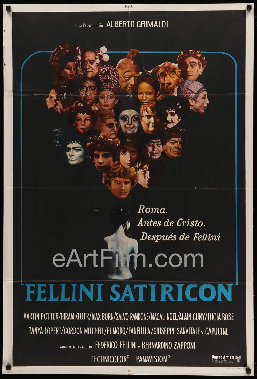 eArtFilm.com Argentina release (29"x43") Fellini Satyricon 1969 29x43 Argentinean Movie Poster