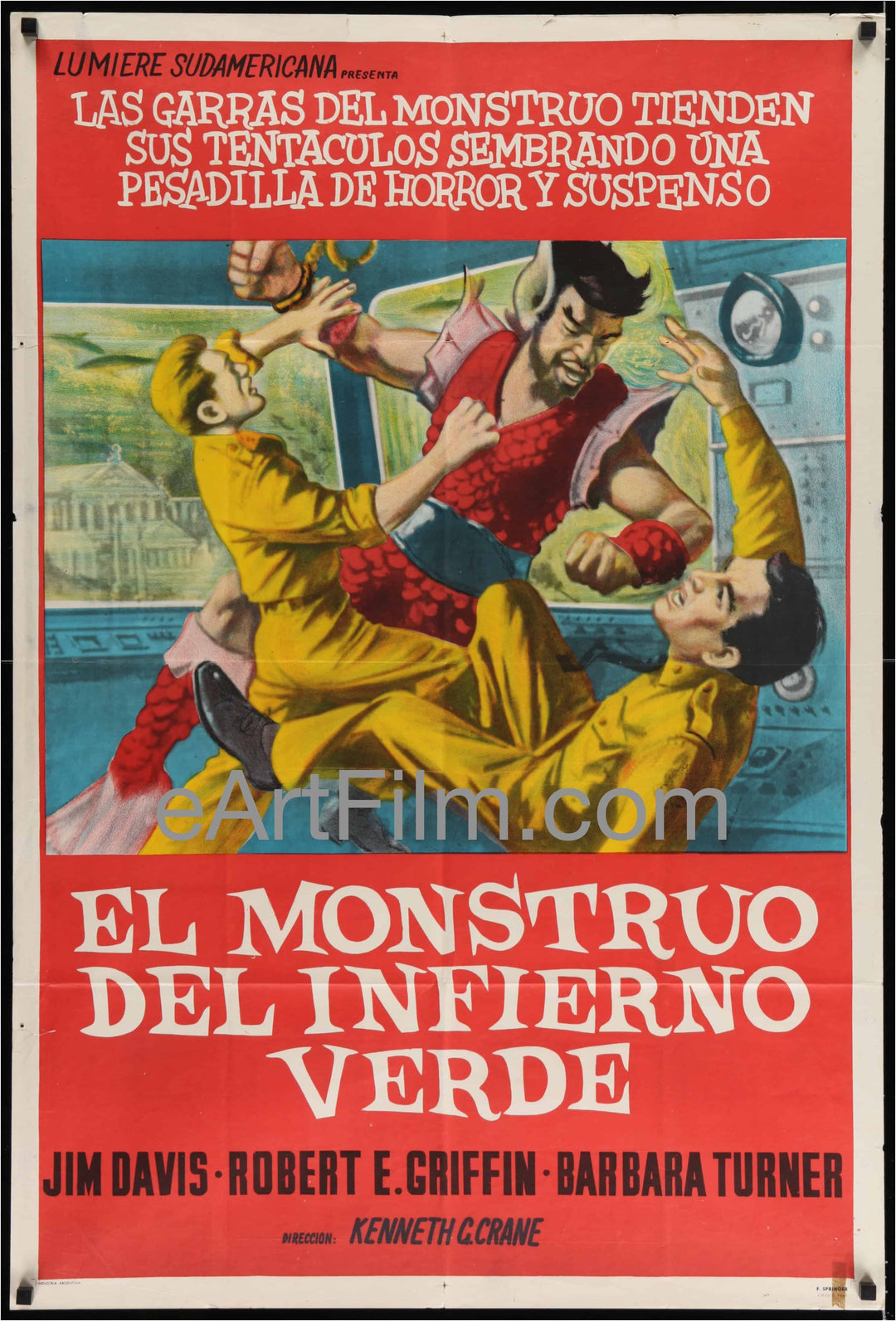 eArtFilm.com Argentina release (29"x43") Monster From Green Hell-Jim Davis-Barbara Turner-1957-Sci-Fi-Wasp Horror Thriller