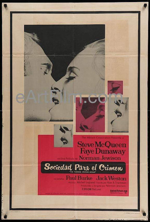eArtFilm.com Argentina release (29"x43") Thomas Crown Affair-Steve McQueen-Faye Dunaway-Argentina-1968-29x43