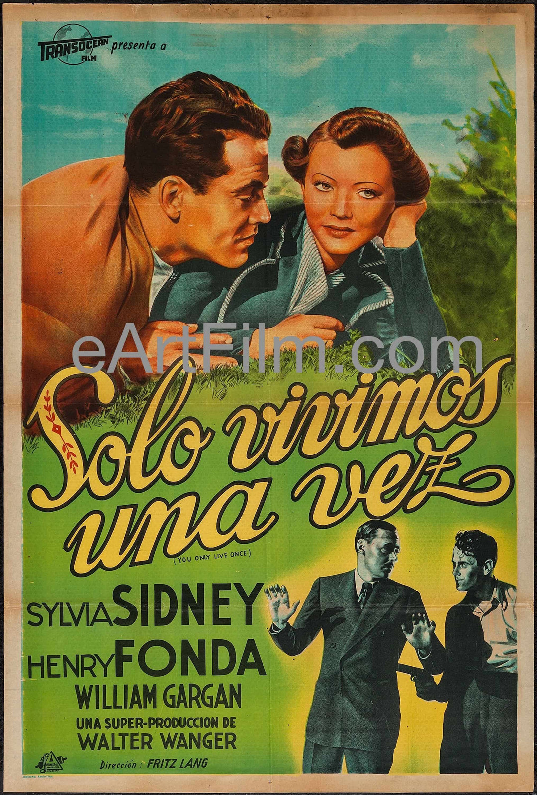 eArtFilm.com Argentina release You Only Live Once-Henry Fonda-Sylvia Sydney-Fritz Lang film-Argentina-29x43