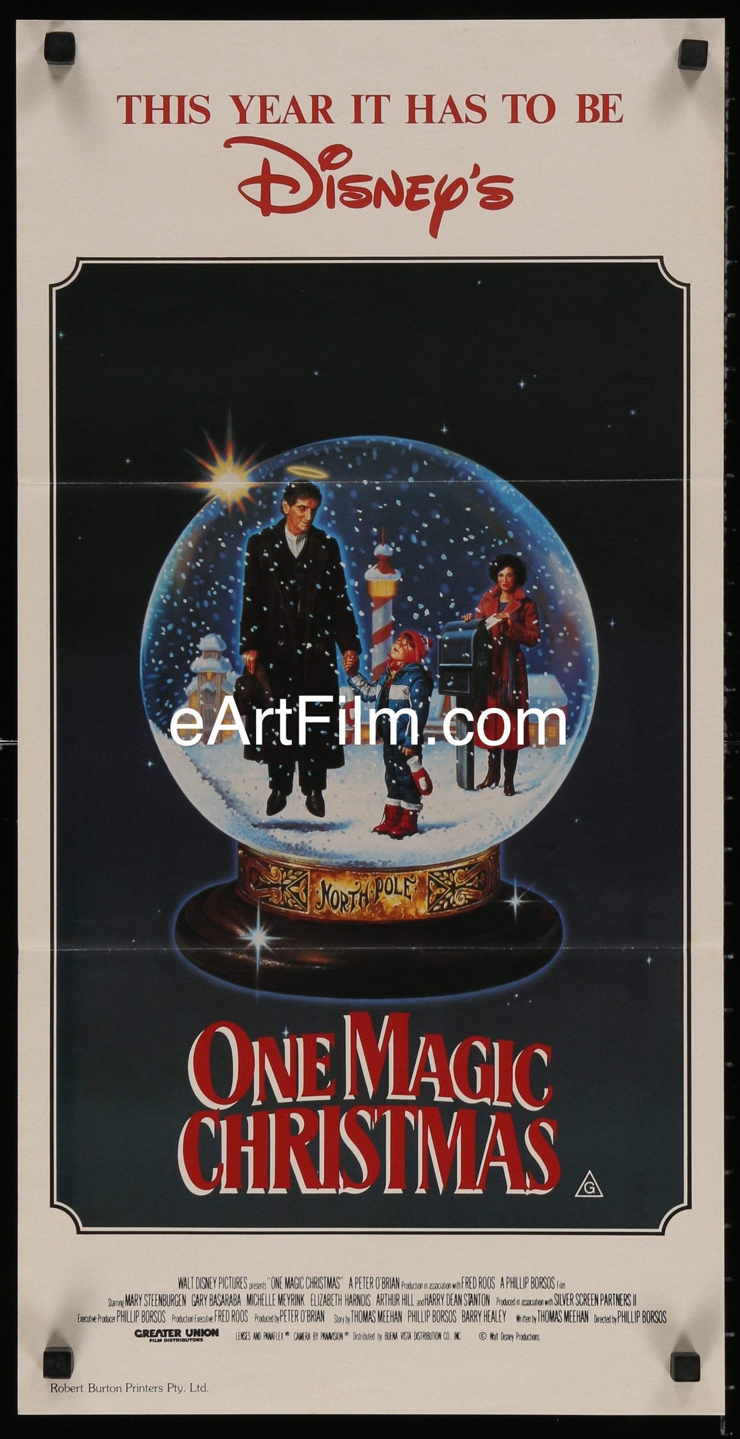 eArtFilm.com Australian Daybill (13.25" x 26") One Magic Christmas Australian Daybill 1985 13x26 Walt Disney Mary Steenburgen