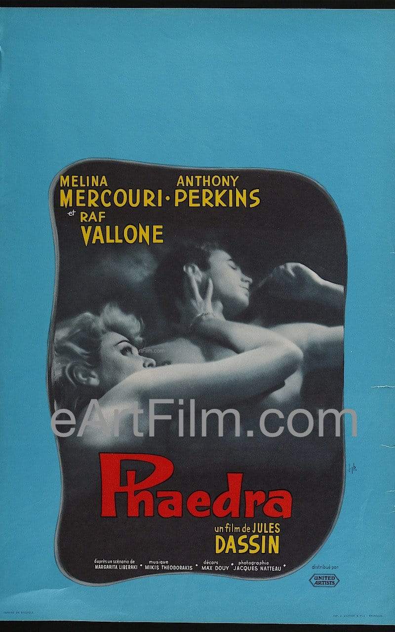 eArtFilm.com Belgian (13.25"x20.25")-Original-Vintage-Movie-Poster Phaedra-Melina Mercouri-Anthony Perkins-Jules Dassin-1962-13x20-Belgium