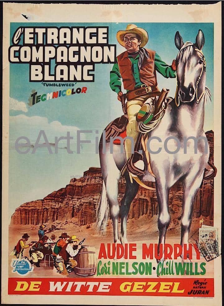 Tumbleweed Audie Murphy Lee Van Cleef western 1953 14.25x19.5 Belgium eArtFilm movie poster