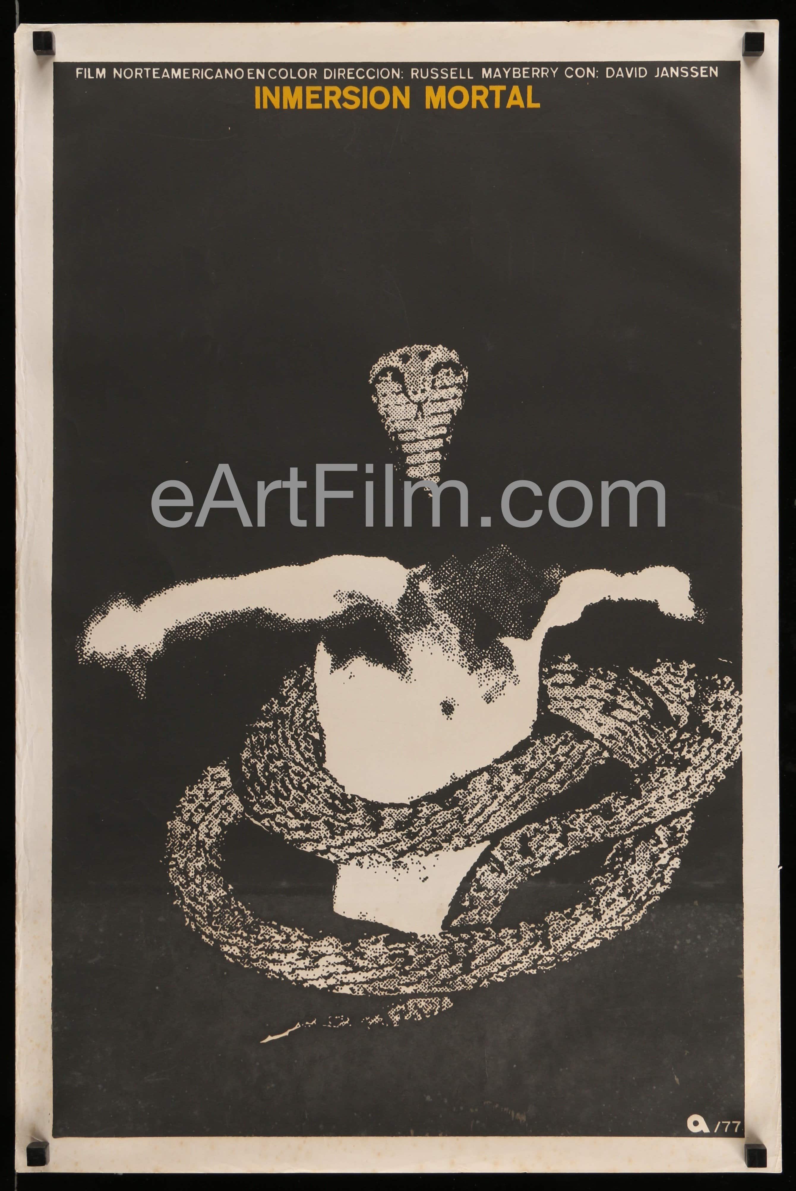 eArtFilm.com Cuban 20"x30" Fer-de-Lance aka Death Dive-David Janssen-Hope Lang-scuba adventure-1977-Cuban