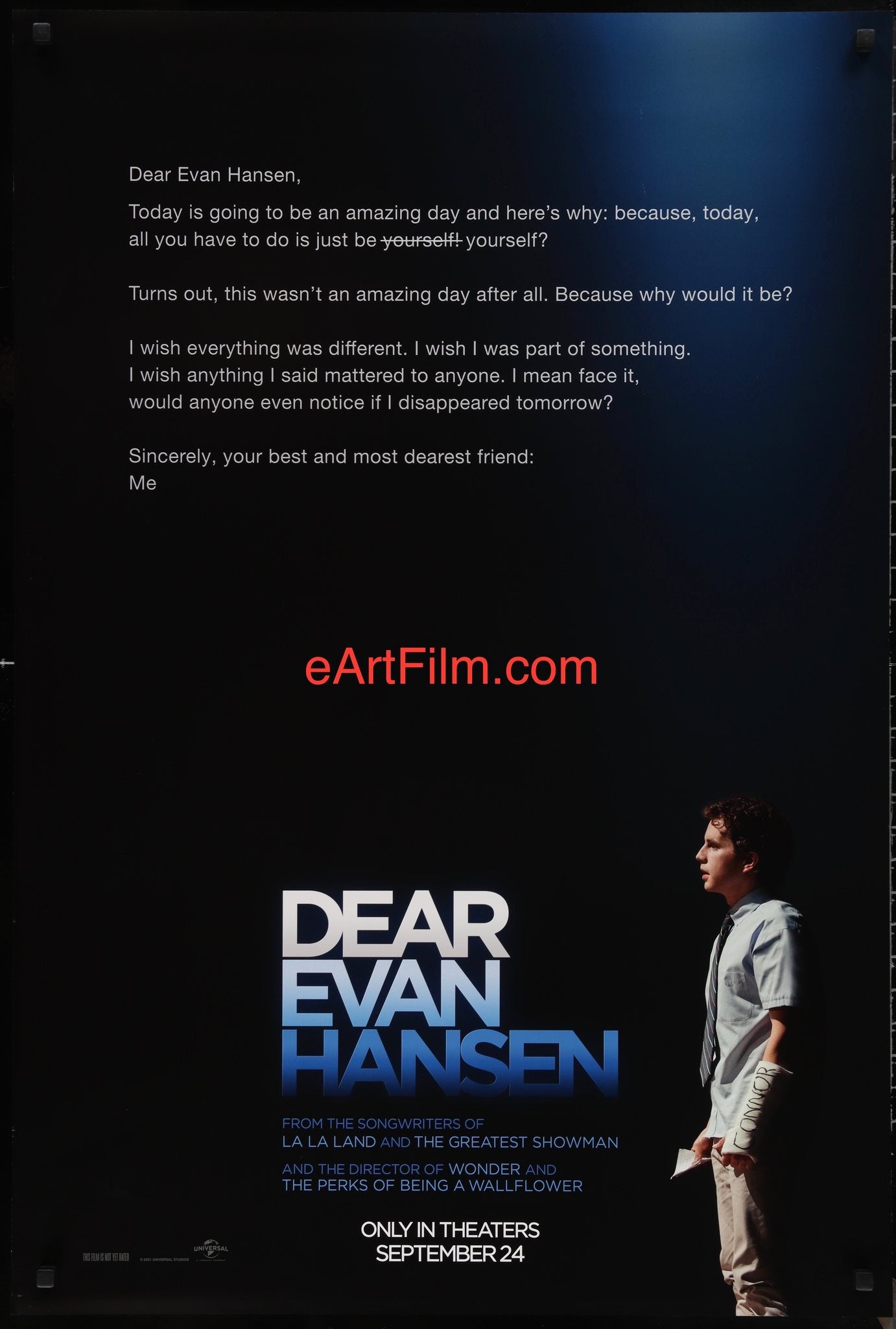 Dear Evan Hansen 2021 27x40 Ben Platt Stephen Chbosky Broadway musical drama eArtFilm movie posters