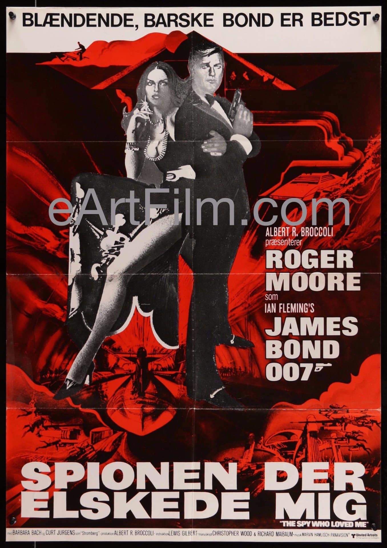 eArtFilm.com Denmark release poster (23.75"x33.75")-Original-Vintage-Movie-Poster Spy Who Loved Me, The 1980 Rerelease 23.75x33.75 Movie Poster Denmark
