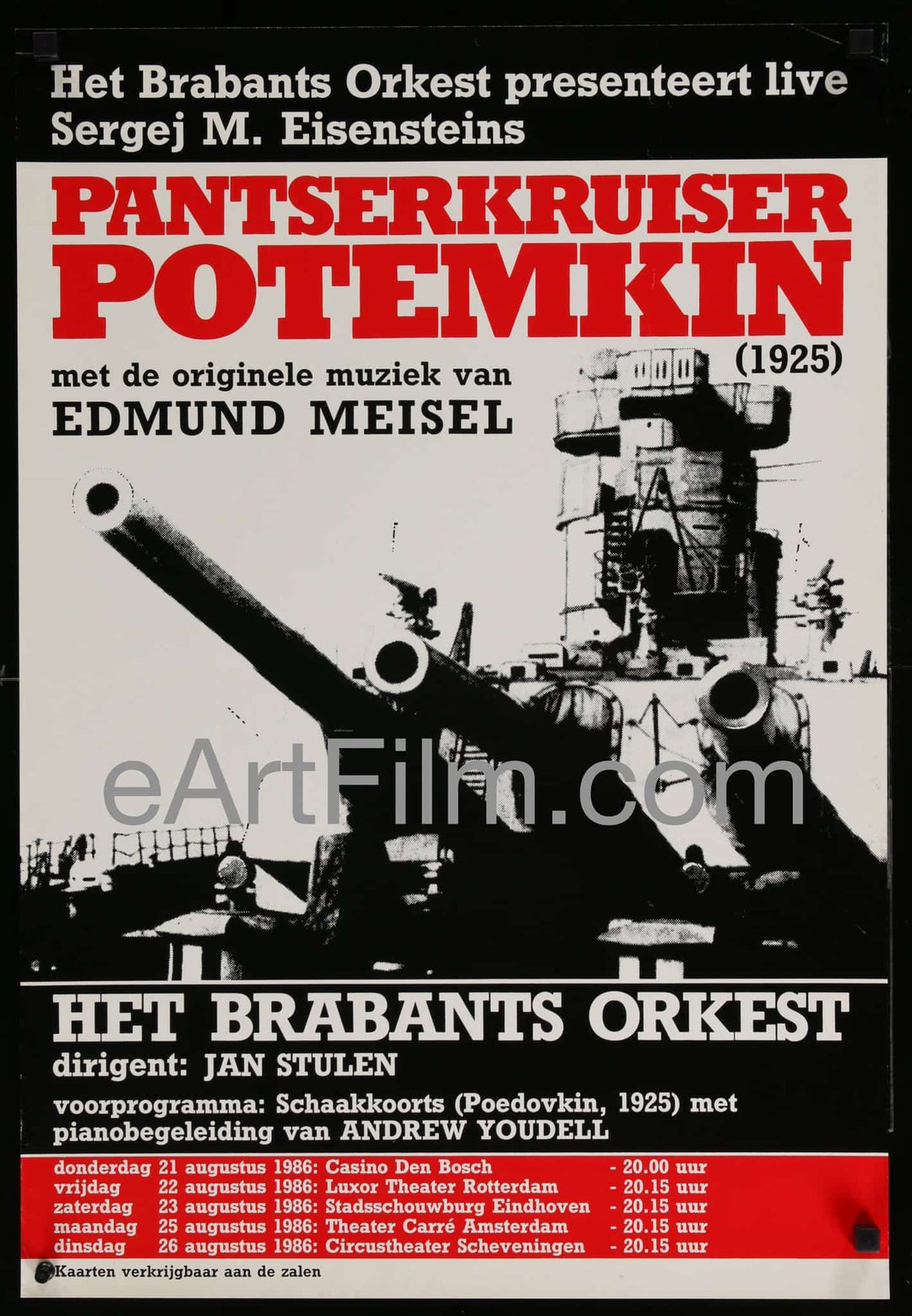 eArtFilm.com Dutch poster (18.75"x27.5")-Original-Vintage-Movie-Poster for 1986 release Battleship Potemkin R1986-1925 18.75x27.5 Original Denmark Movie Poster