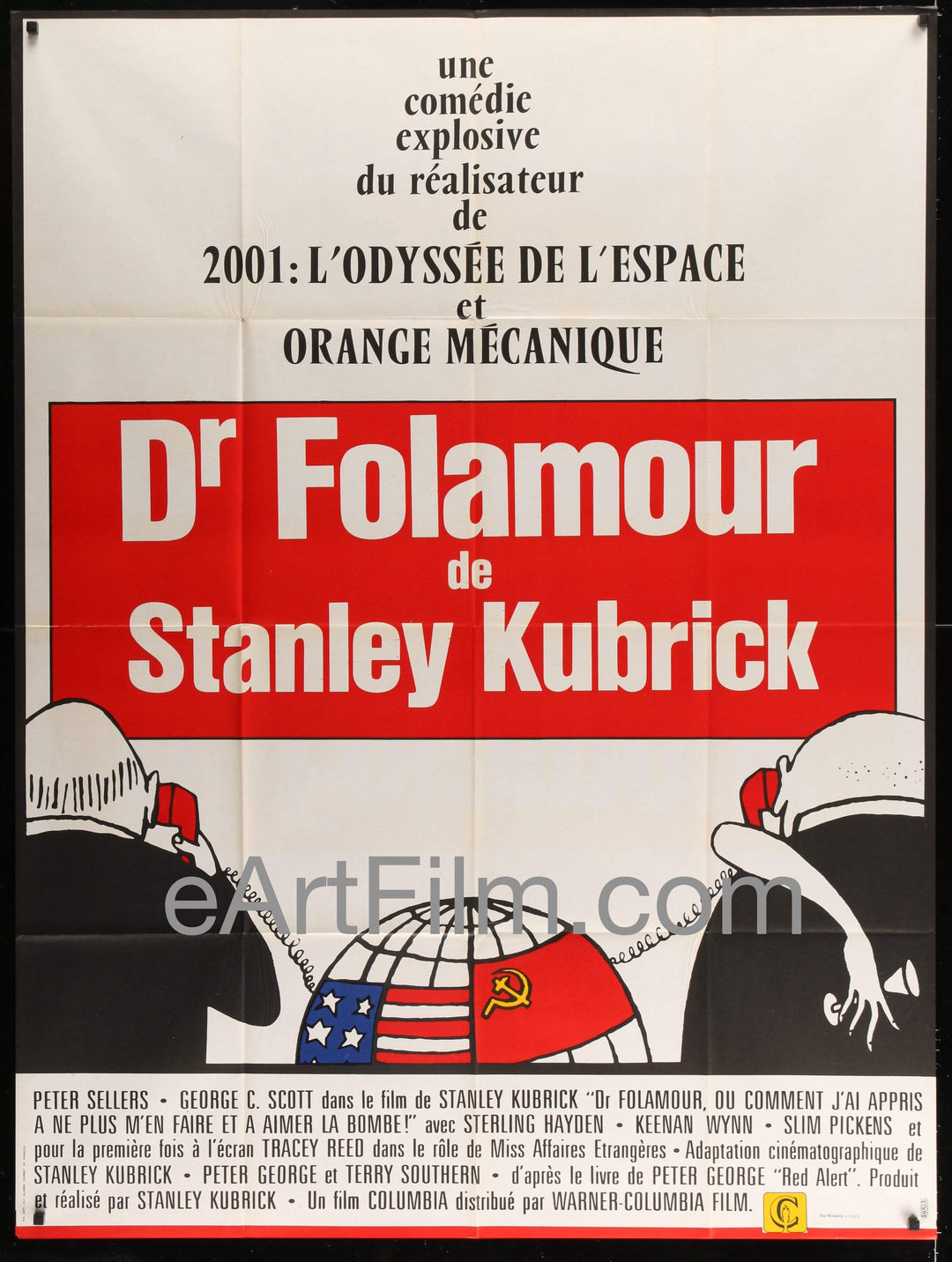 eArtFilm.com French 1 Panel Grande (45.5"x61") Dr. Strangelove-Stanley Kubrick-Peter Sellers-George C. Scott-nuclear war comedy