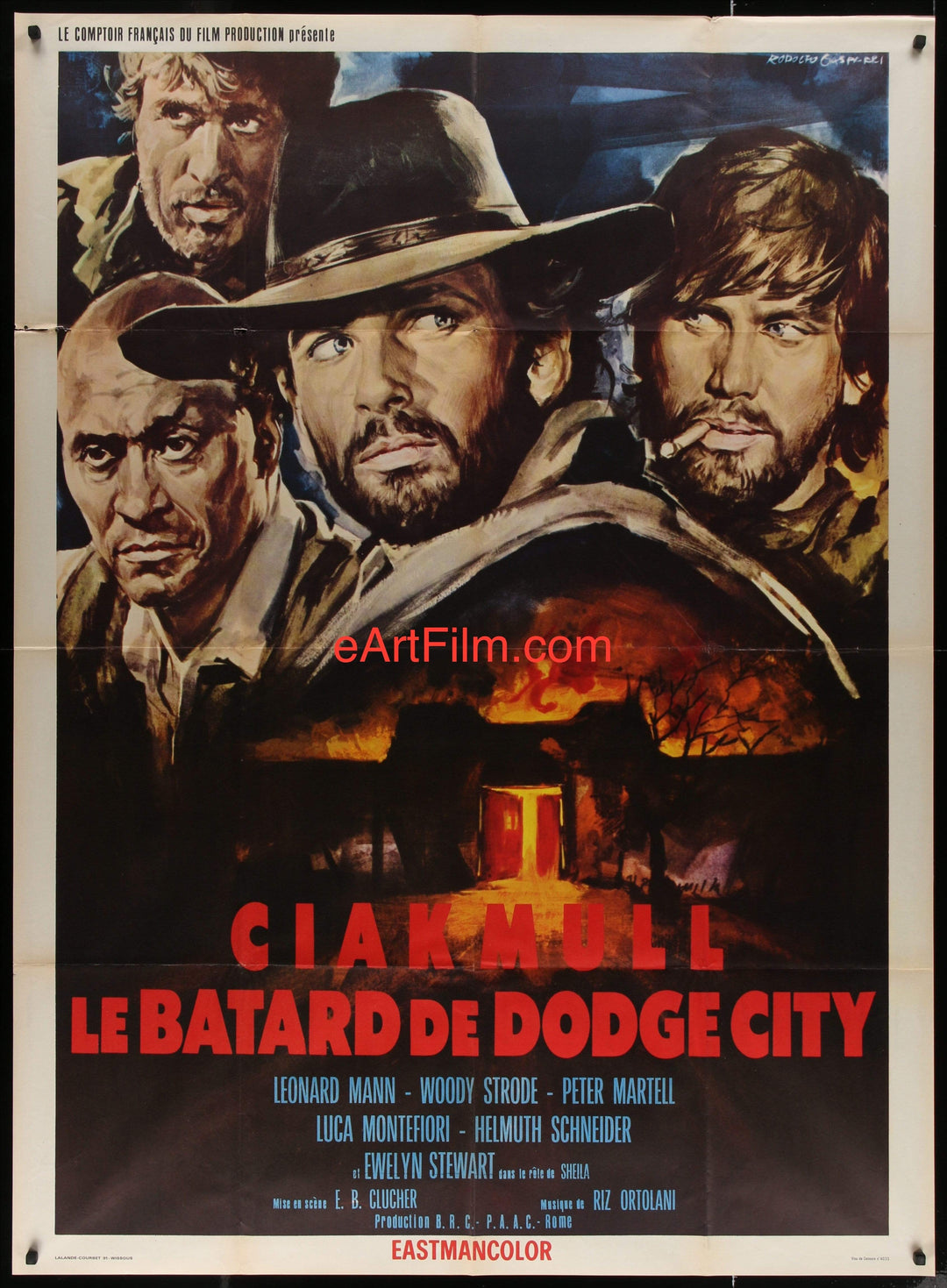 eArtFilm.com French 1 Panel Grande (45.5"x62.5") Chuck Moll 1971 45.5"x62.5" Leonard Mann Woody Strode spaghetti western