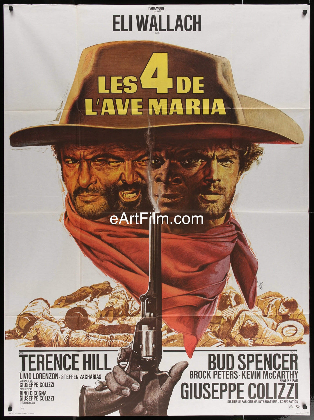 eArtFilm.com French 1 Panel Grande (46"x62.25") Ace High French 1 Panel 46x62 R70's Italian spaghetti western artwork Bud Spencer