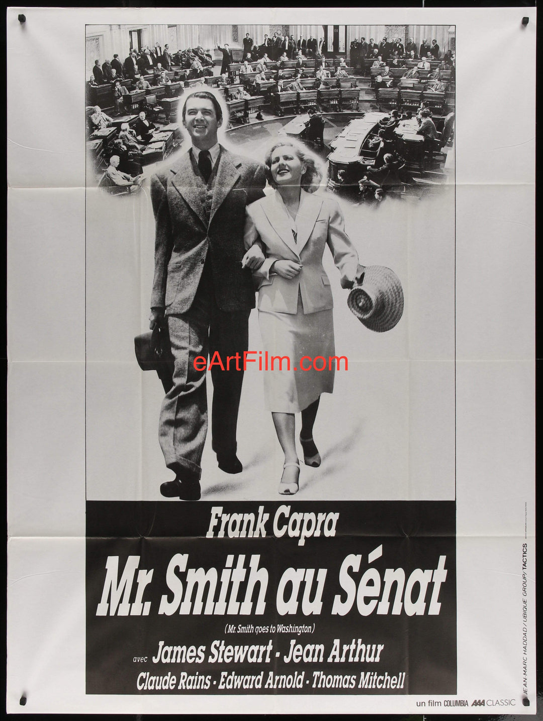 eArtFilm.com French 1 Panel "Grande" (47"x63") Mr. Smith Goes To Washington R1980s 47"x63" Frank Capra classic James Stewart