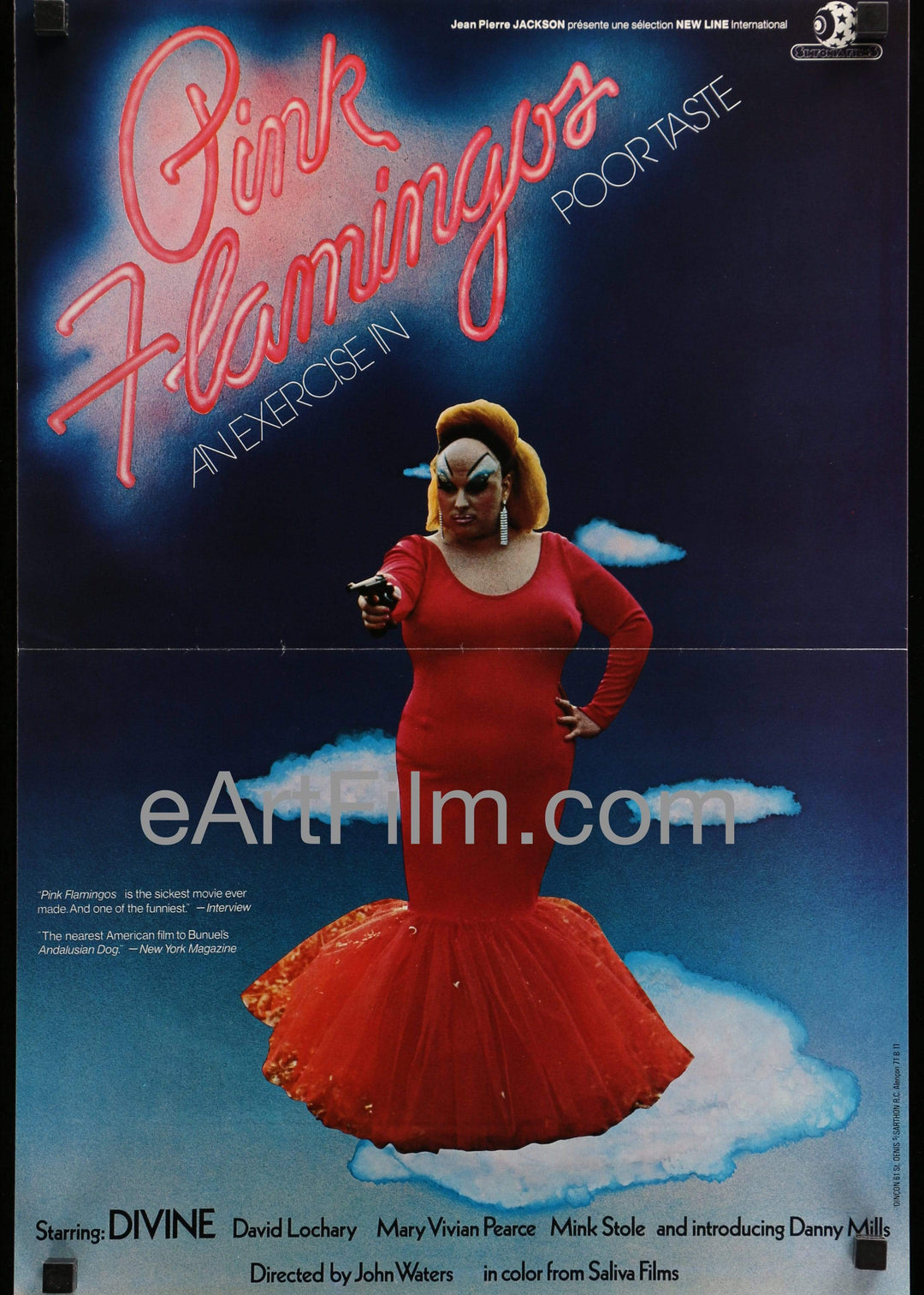 eArtFilm.com French (15"x21.75") Pink Flamingos-1972-15x22-Divine-Mink Stole-John Waters exercise in bad taste