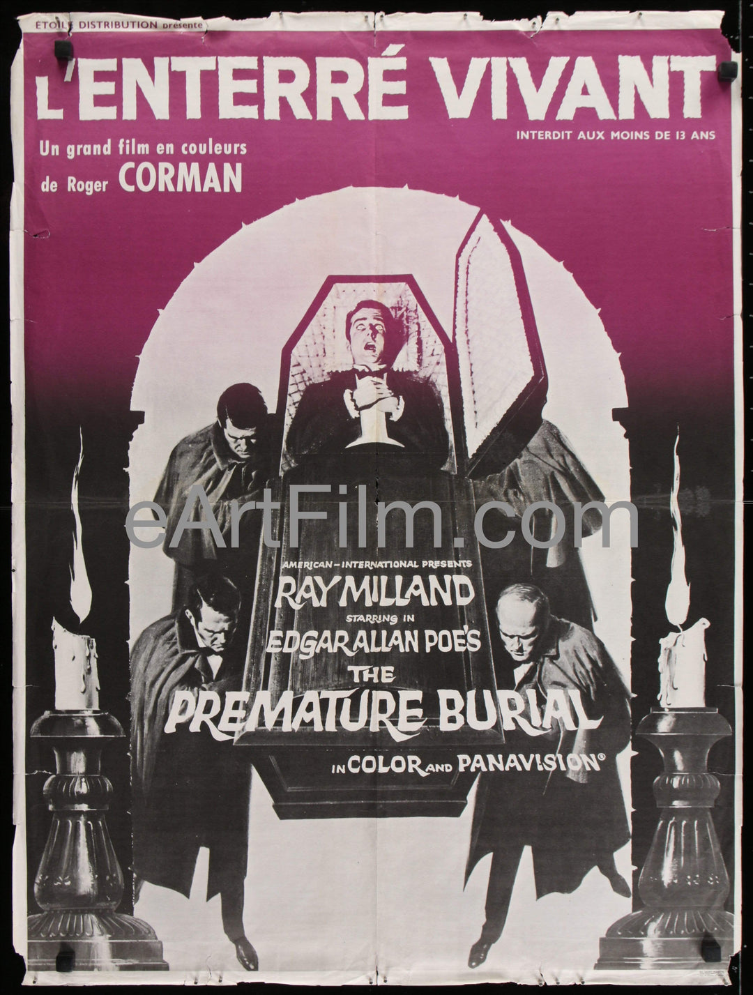eArtFilm.com French Affiche Movie Poster (23.5"x31.5") Premature Burial-Edgar Allan Poe-Roger Corman-Ray Milland-French-24x32-1968