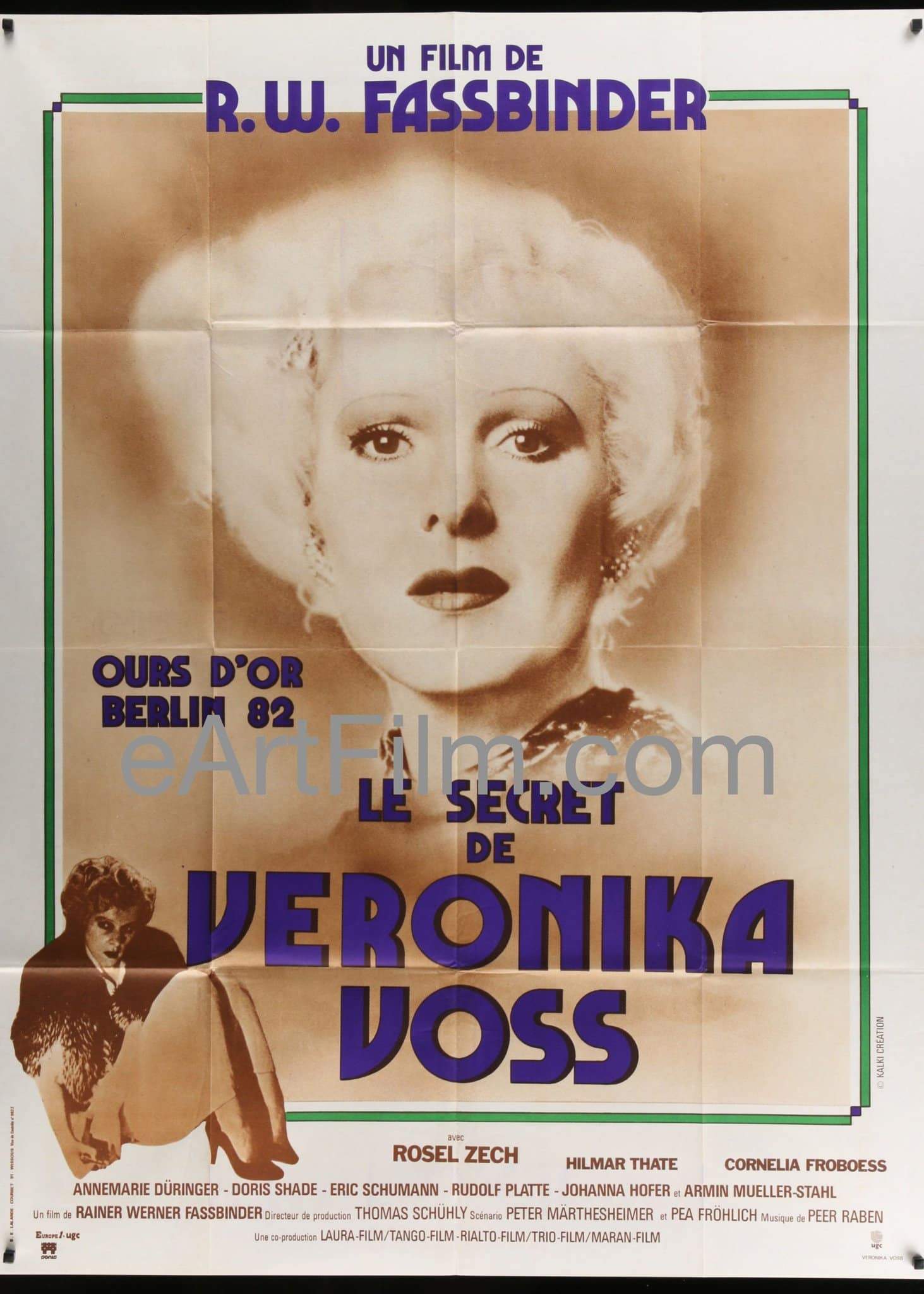 eArtFilm.com French One Panel (1P)-Original-Vintage-Movie-Poster Grande (47.25"x63")-Original-Vintage-Movie-Poster Veronika Voss-Rainer Werner Fassbinder-Rosel Zech-French 1 Panel-47x63