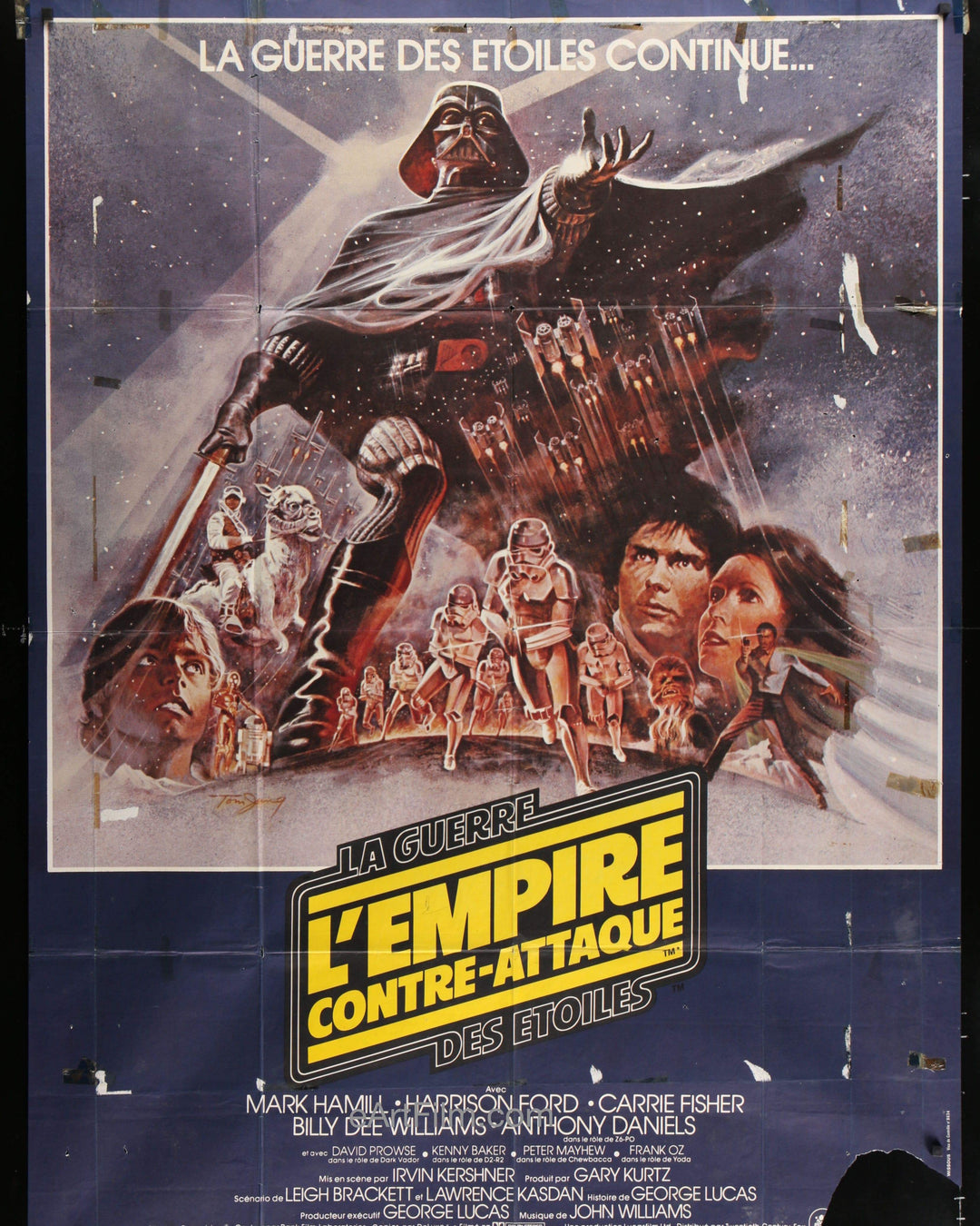 eArtFilm.com French one-panel "Grande" movie poster (45 3/4" x 62‰۝) Empire Strikes Back-1980-Harrison Ford-Carrie Fisher-Mark Hamill