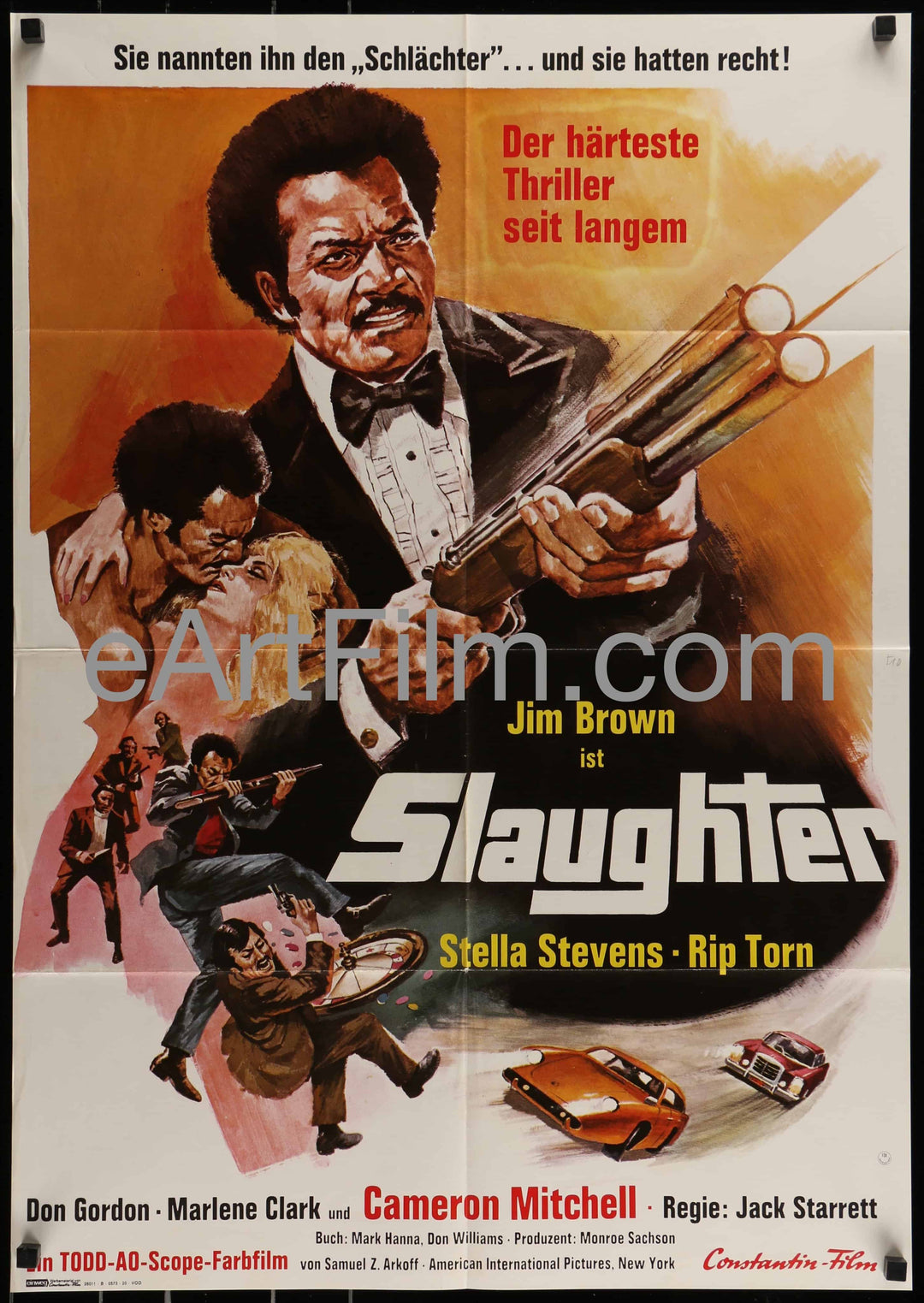 eArtFilm.com German "A1" Movie Poster (23"x33") Slaughter-Jim Brown-Stella Stevens-blaxploitation action thriller-1973-23x33